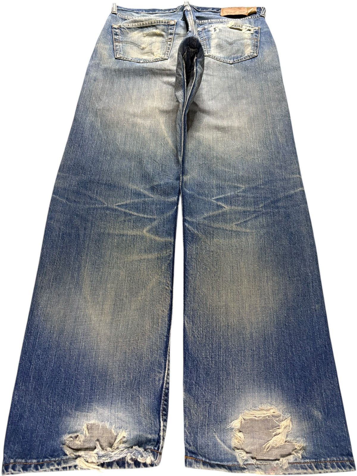 Levi's Vintage 90s Levis 501 Rusty Mud Wash Ripped Loose Jeans Size US 33 - 2 Thumbnail