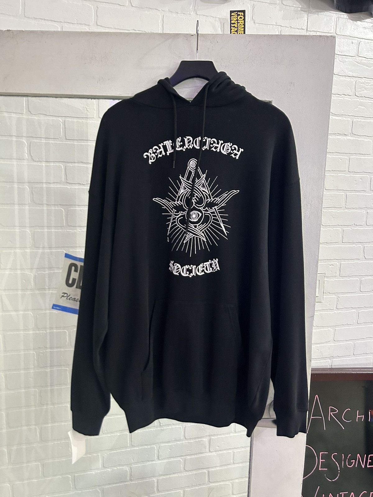 Pre-owned Balenciaga Secret Society Hoodie In Black