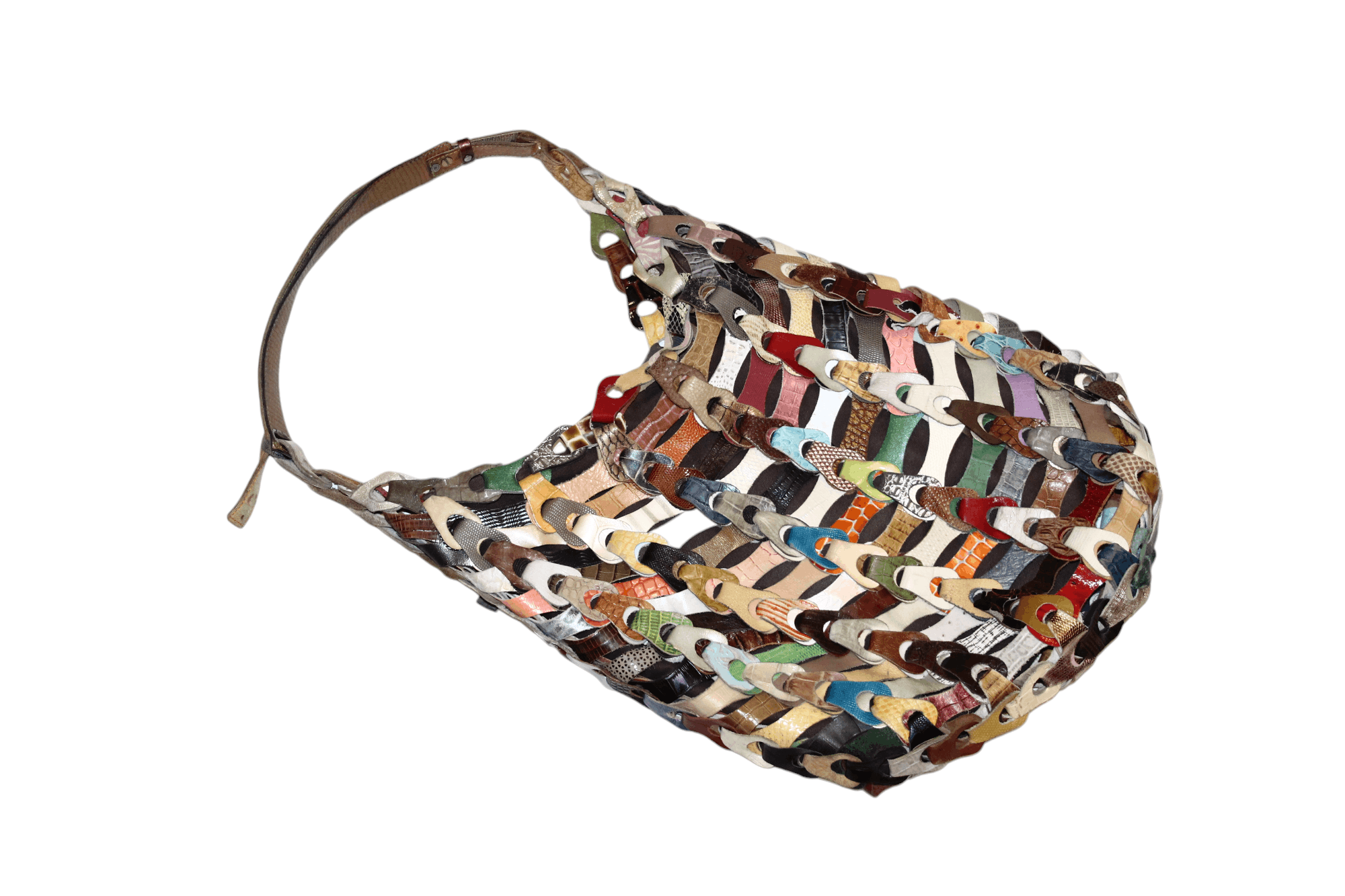 Japanese Brand Octopus of Denmark Coloured Leather Braided Patchwork Bag Size ONE SIZE - 3 Thumbnail