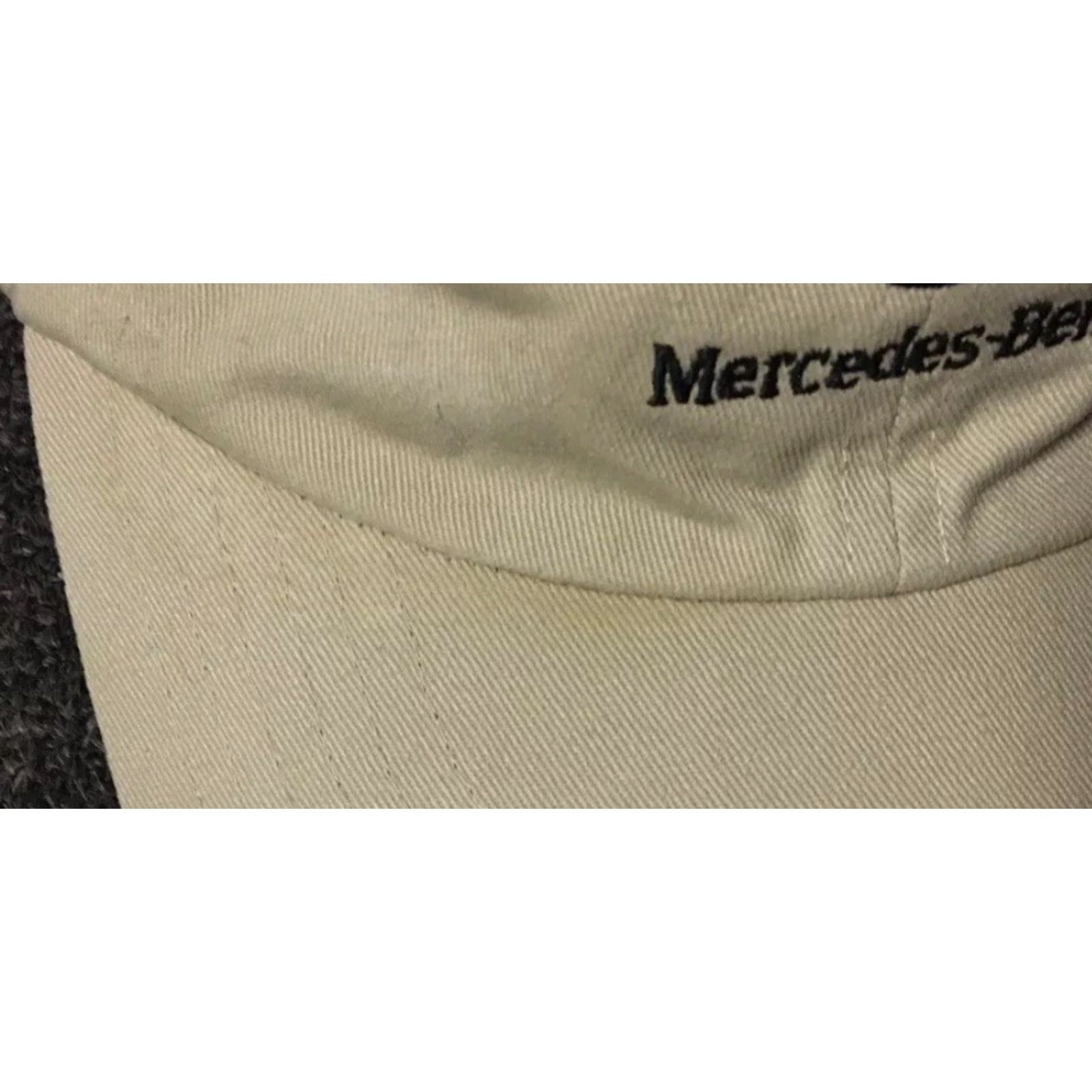 Mercedes-Benz VINTAGE Mercedes Benz Faded Strapback Hat - 90s Grunge Car Racing Beige Adjustable Baseball Cap Men Mens Formulation? Size ONE SIZE - 3 Thumbnail