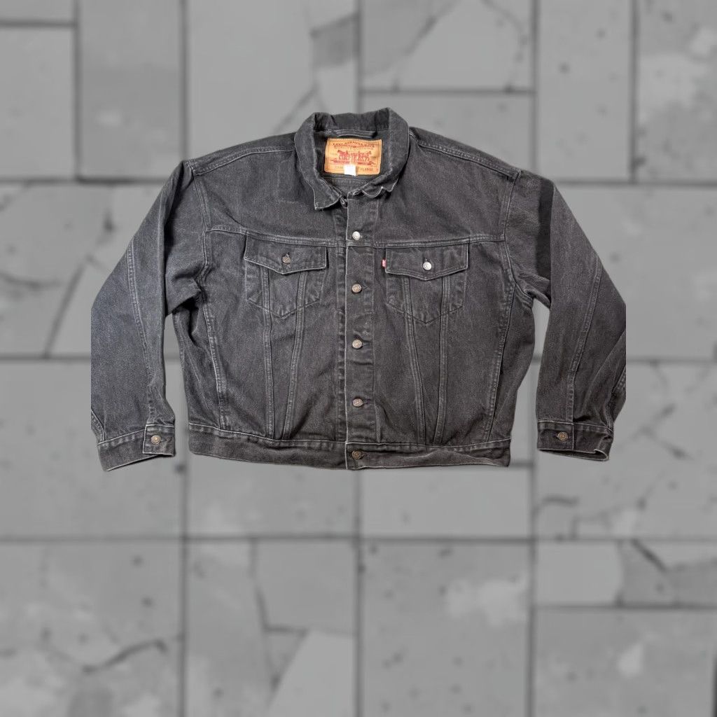 VINTAGE Levi's Denim Jacket Mens XL Black Trucker 80s 90s 70598-4159 Type III 3