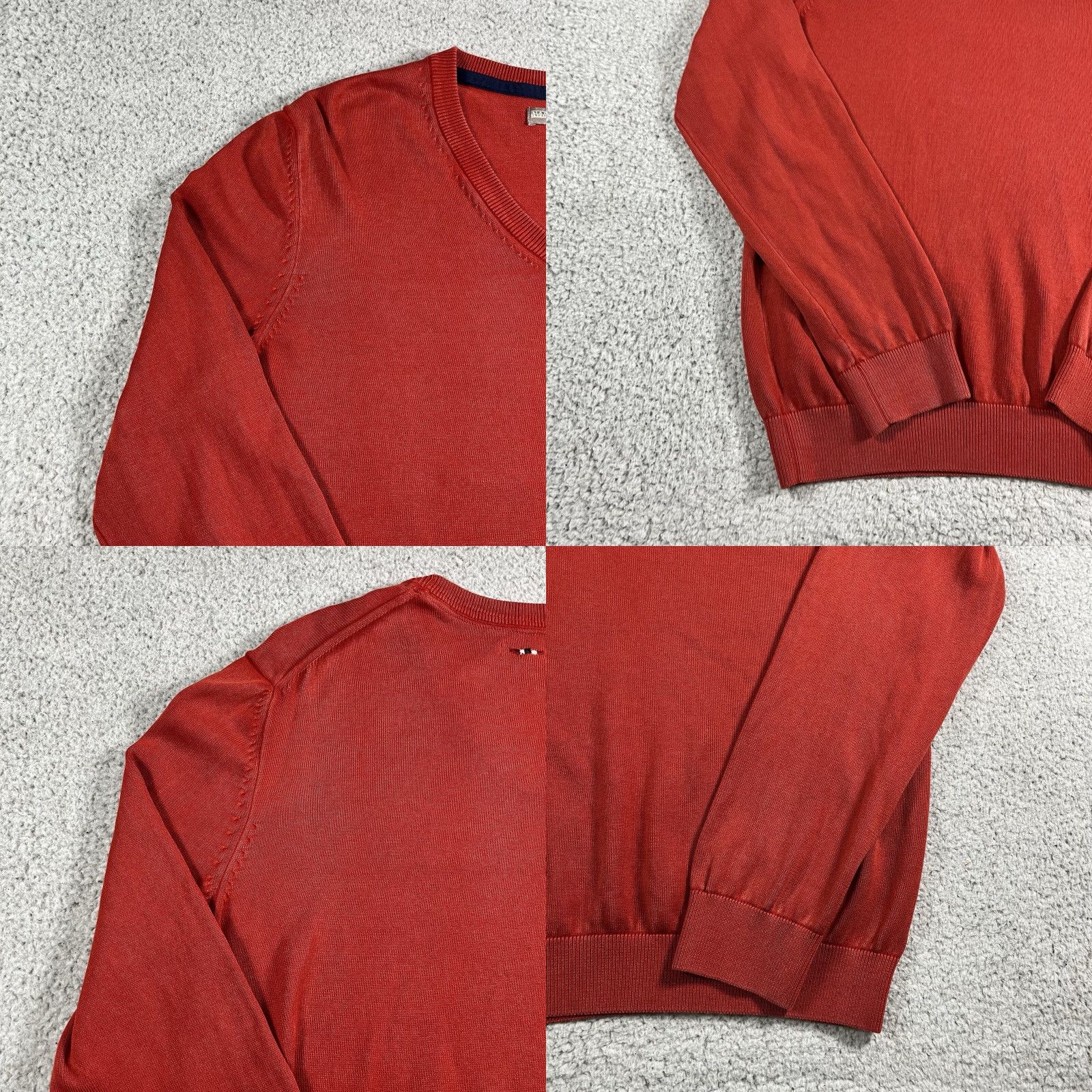 Napapijri Napapijri Sweater Mens M Red Pullover Knit Cotton Logo Embroidered Flag Size US M / EU 48-50 / 2 - 9 Thumbnail