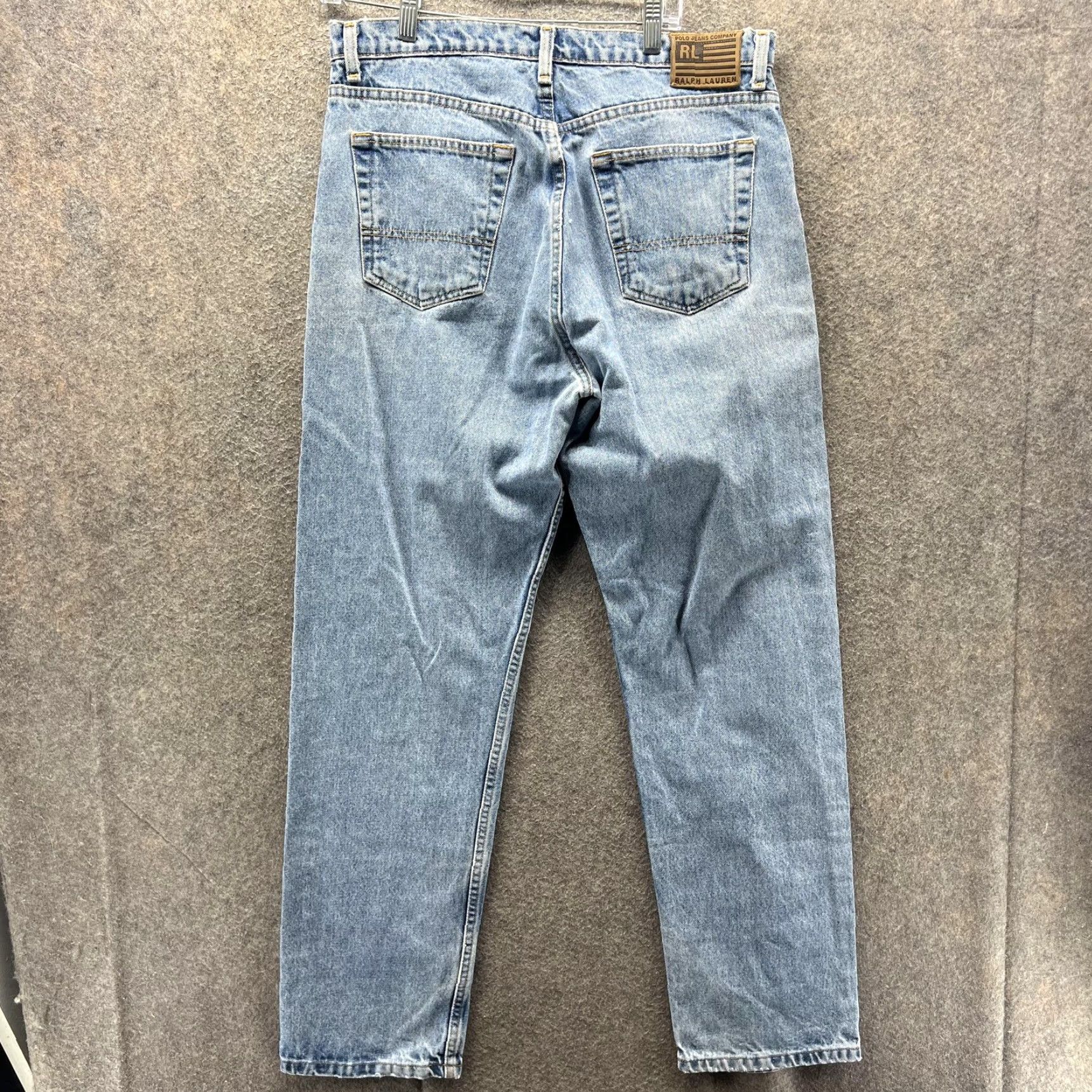 Polo Ralph Lauren VINTAGE Polo Ralph Lauren Jeans Mens 34x32 Blue Relaxed Straight Denim 5-Pocket Logo 100% Cotton RL Polo Jeans Company Mens Blue Jeans Size US S / EU 44-46 / 1 - 2 Thumbnail