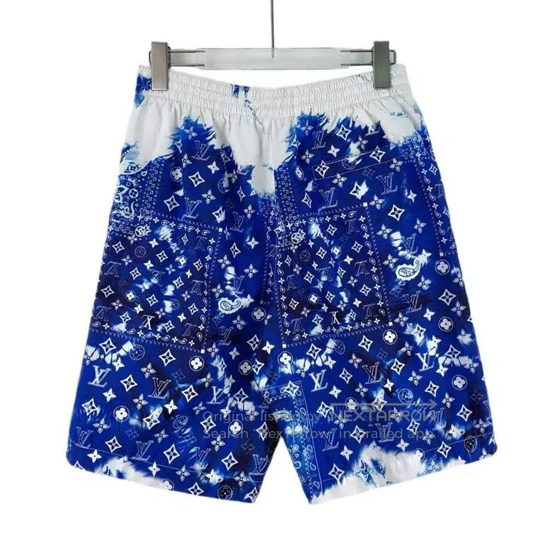 Louis Vuitton size s 22 blue logo presbyopic printed shorts