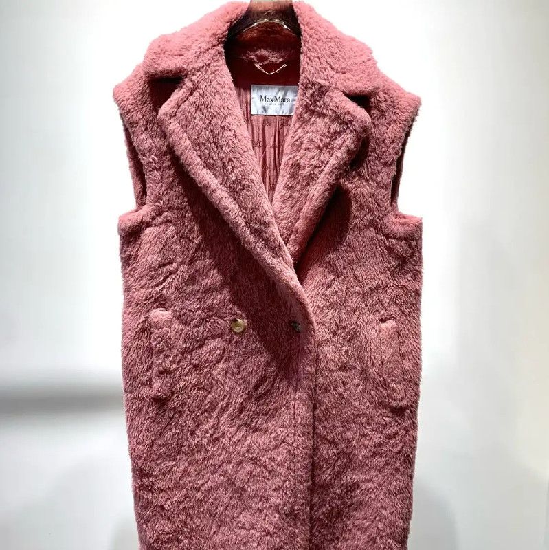 Max Mara MaxMara Pink Alpaca Wool Women's Coat 0089 Size S / US 4 / IT 40 - 1 Thumbnail