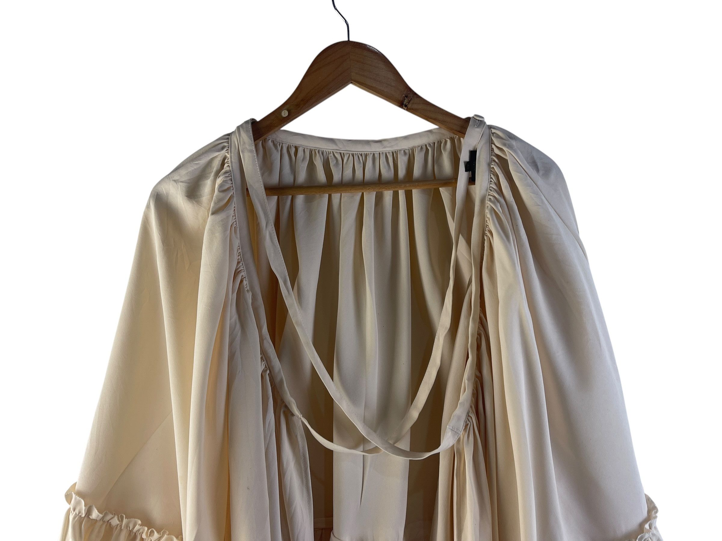 Jean Paul Gaultier Jean Paul Gaultier Femme Ruffle Draped Silk Blouse Ivory 90s Size 32" / US 10 / IT 46 - 8 Thumbnail