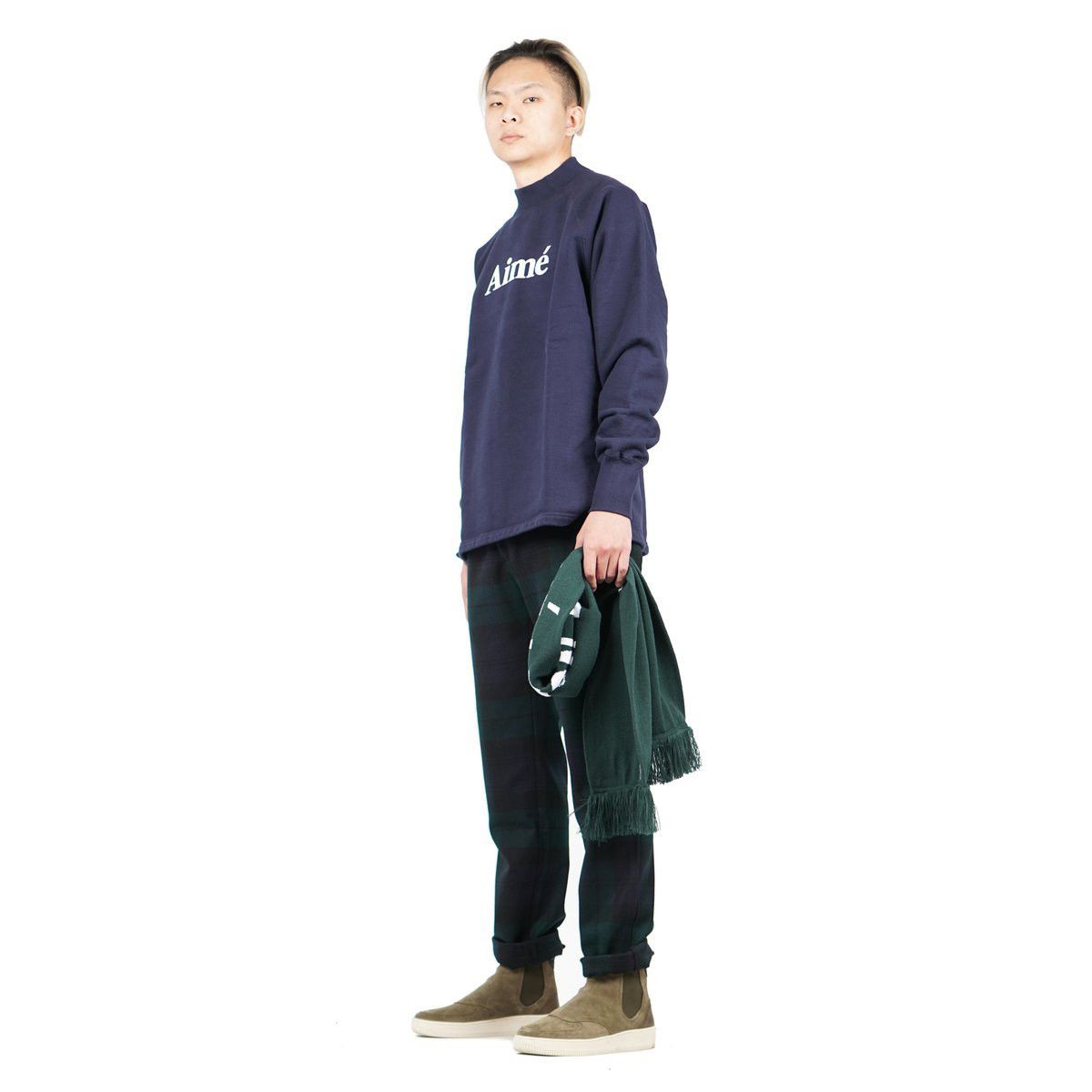 Aime Leon Dore Aime Leon Dore Navy Terry Mockneck Sweatshirt Size US M / EU 48-50 / 2 - 2 Thumbnail