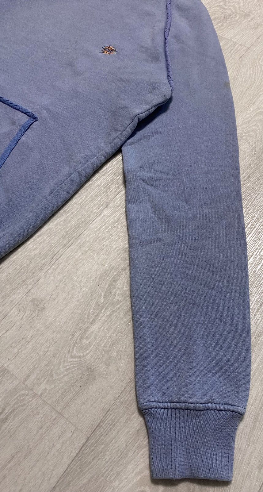 Raf by Raf Simons Raf Simons Distressed Blue Cotton Hoodie Embroidered Logo Size US L / EU 52-54 / 3 - 9 Thumbnail