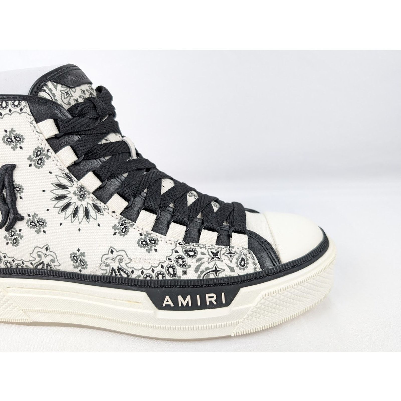 Amiri o1rshd1 Bandana MA Court High Sneakers in White/Black Size US 13 / EU 46 - 4 Thumbnail