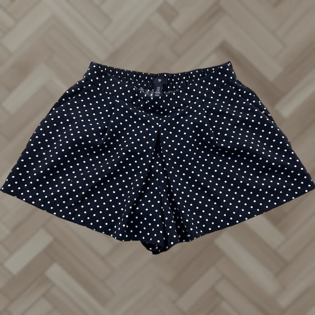 Gap Gap Polka Dot Elastic Waist Pockets Flowy Shorts Women's XS Blue White Bermuda Elastic Waist Polka Dot Shorts Womens XS Gap Size 26" / US 2 / IT 38 - 1 Thumbnail