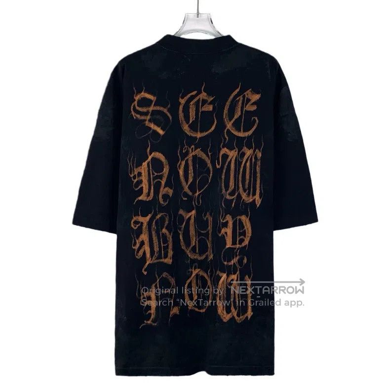 Balenciaga Balenciaga Black Mud-Dyed Sanskrit Logo Letter Cotton Roun Size US XS / EU 42 / 0 - 2 Thumbnail