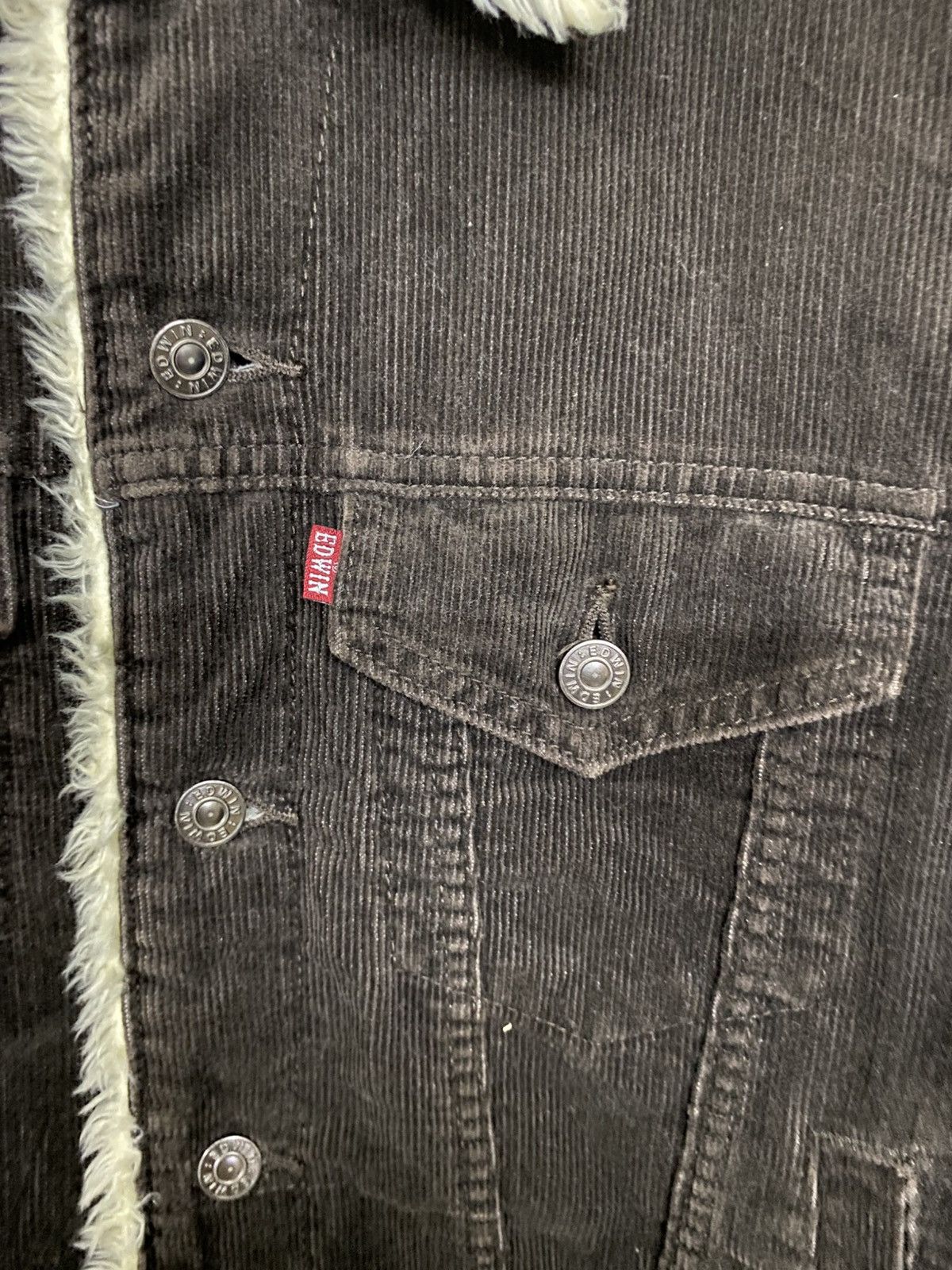 Edwin Edwin Corduroy Sherpa Trucker Jacket Faux Fur Collar Lining Size US M / EU 48-50 / 2 - 10 Thumbnail