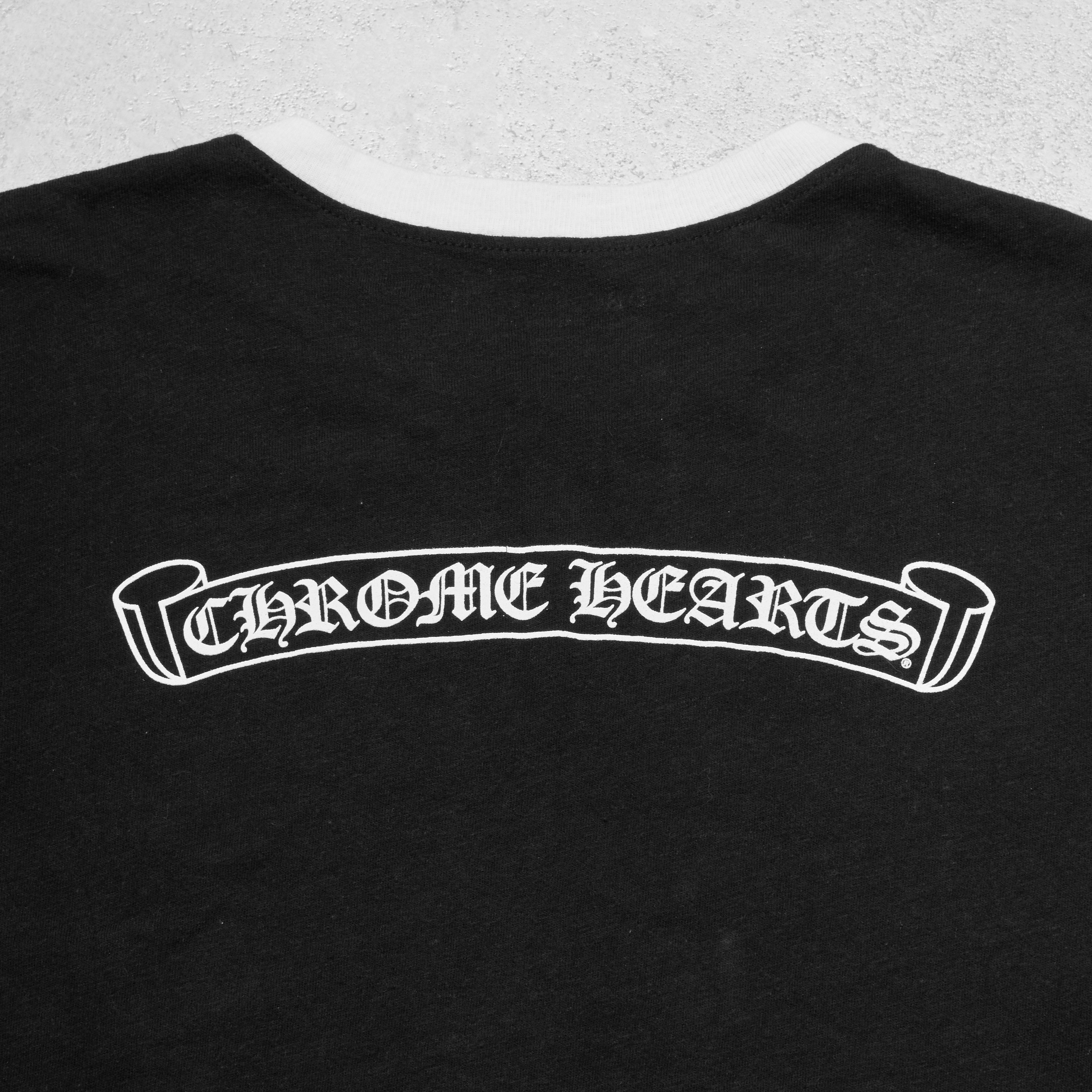 Chrome Hearts CHROME HEARTS Vintage Black Scroll Logo Short Sleeve Size S / US 4 / IT 40 - 6 Thumbnail