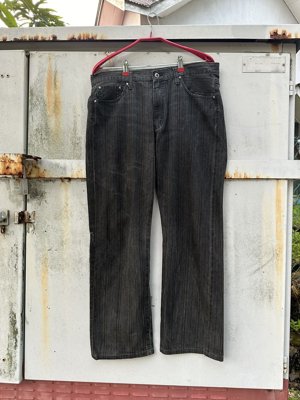 Paul Smith 👹Paul Smith Thrashed Striped Baggy Jeans Size US 33 - 2 Thumbnail