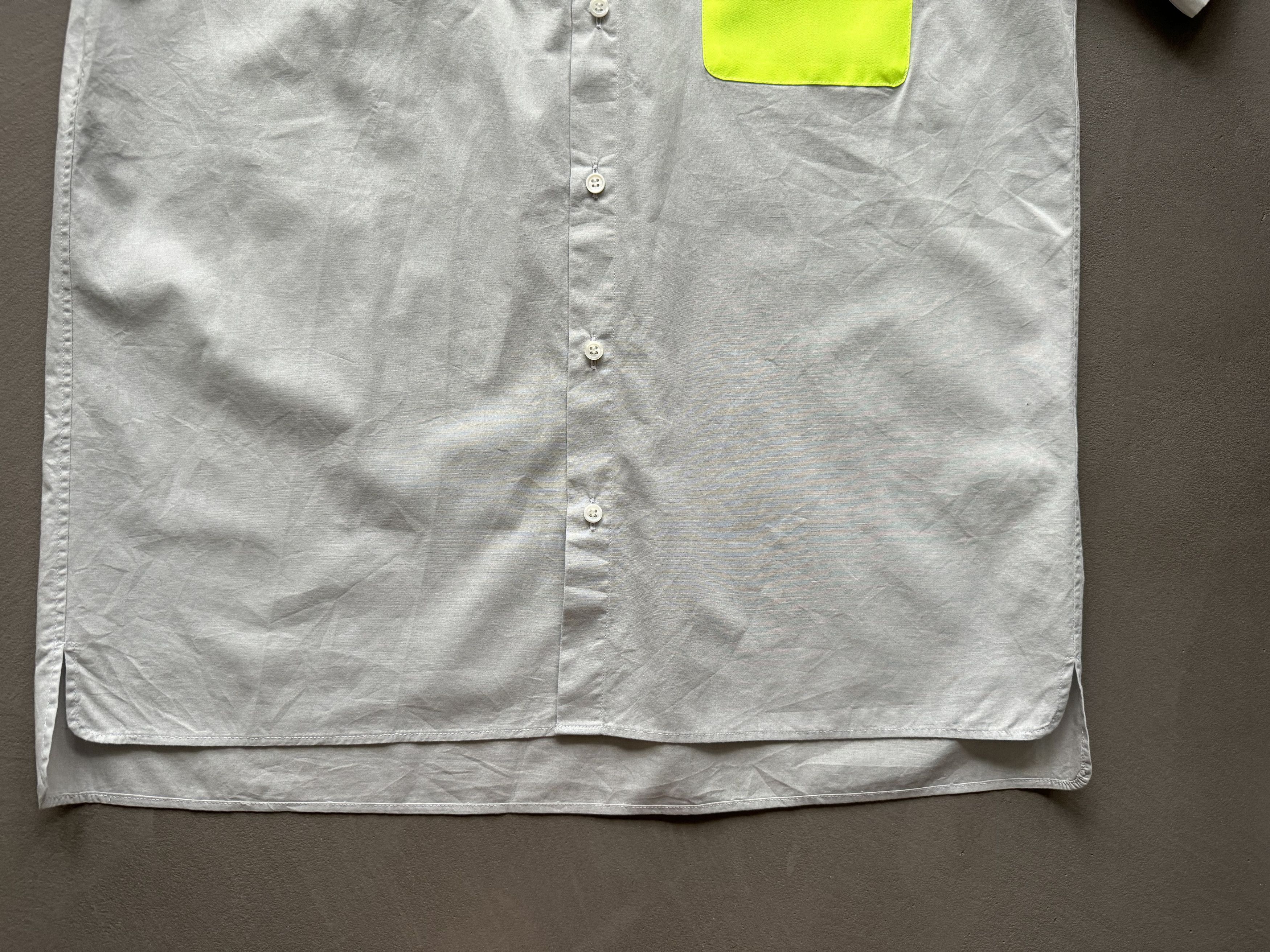Japanese Brand ALOYE Short Sleeve Panelled Shirt, Neon Pocket Size US M / EU 48-50 / 2 - 4 Thumbnail