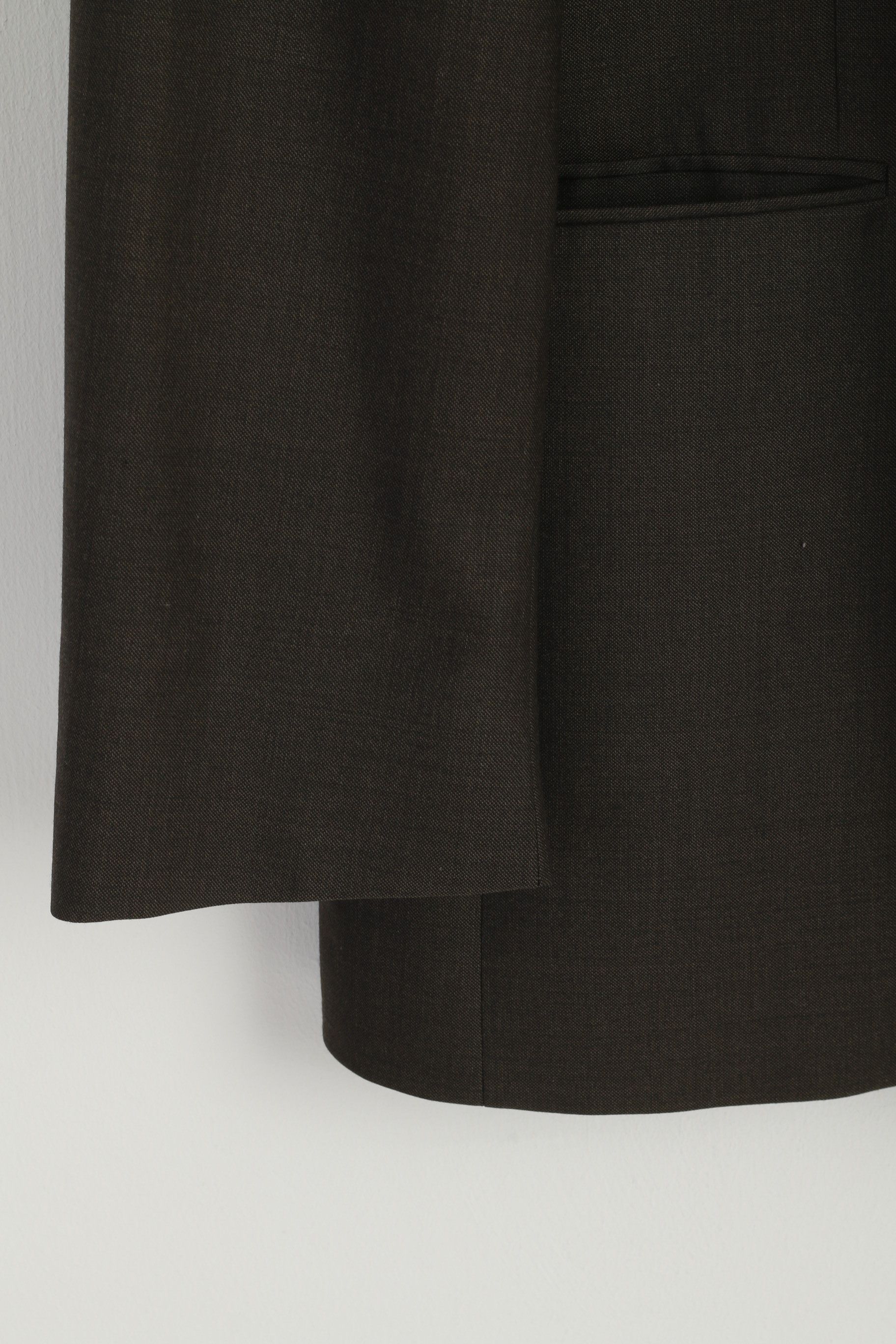Vintage Paul Rosen Men 54 44 Blazer Brown Grey Wool 9695 Size 44R - 3 Thumbnail