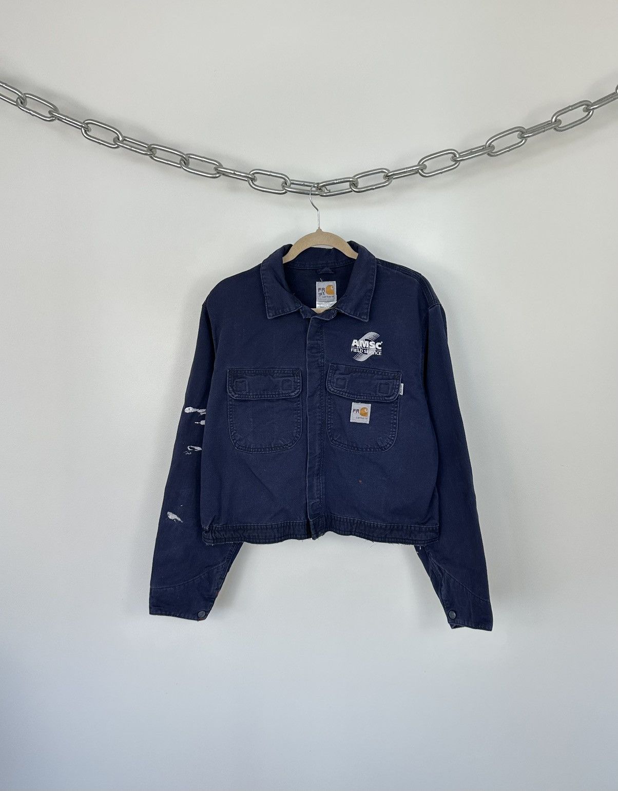 Carhartt Vintage 90s Carhartt Flame Resistant USA Cropped Work Jacket Size US S / EU 44-46 / 1 - 1 Thumbnail