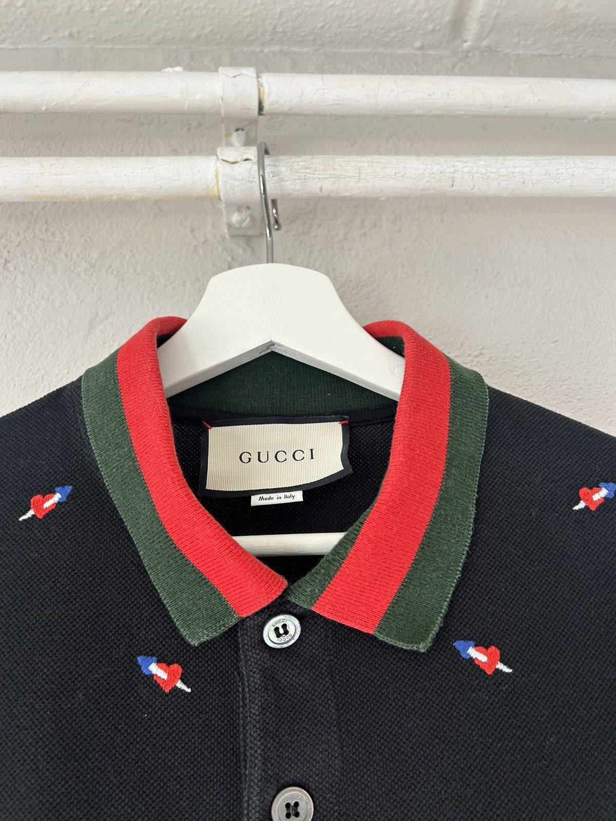 Gucci Gucci Embroidered Pierced Heart Polo, Size XL Size US XL / EU 56 / 4 - 3 Thumbnail