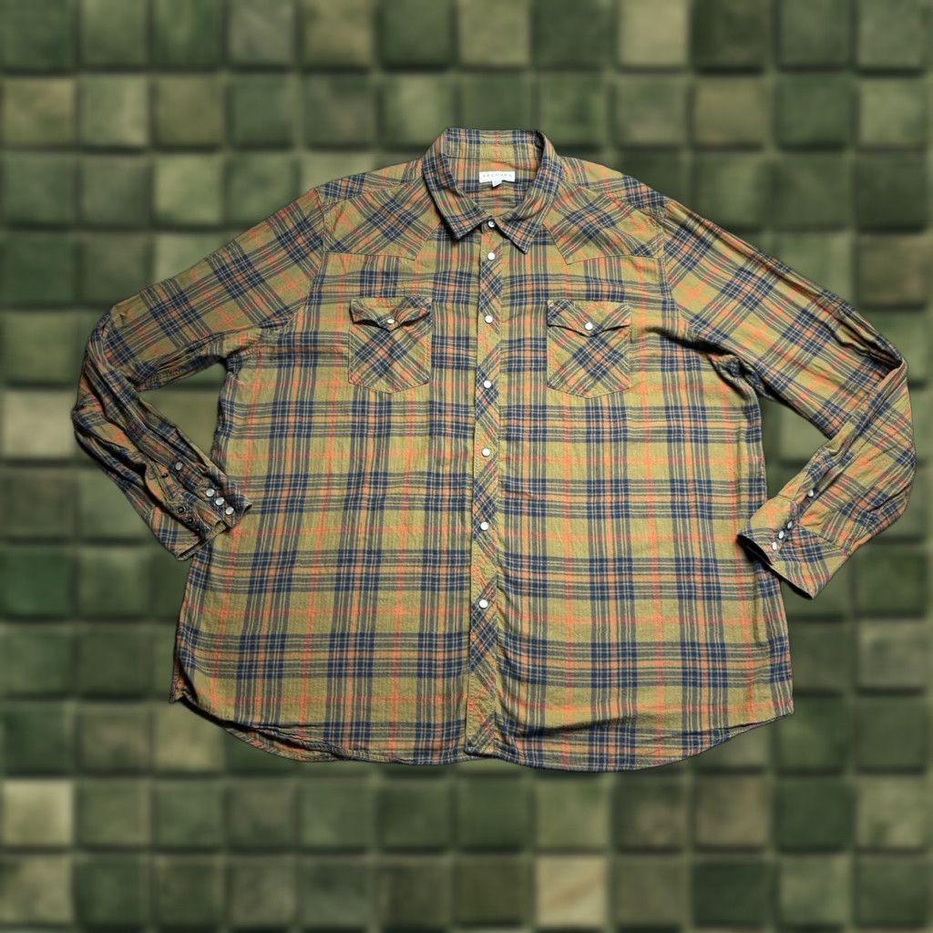 Tecovas Tecovas Pearl Snap Flannel Shirt Men 3XL Western Plaid Cowboy Long Sleeve Size US XXL / EU 58 / 5 - 1 Thumbnail