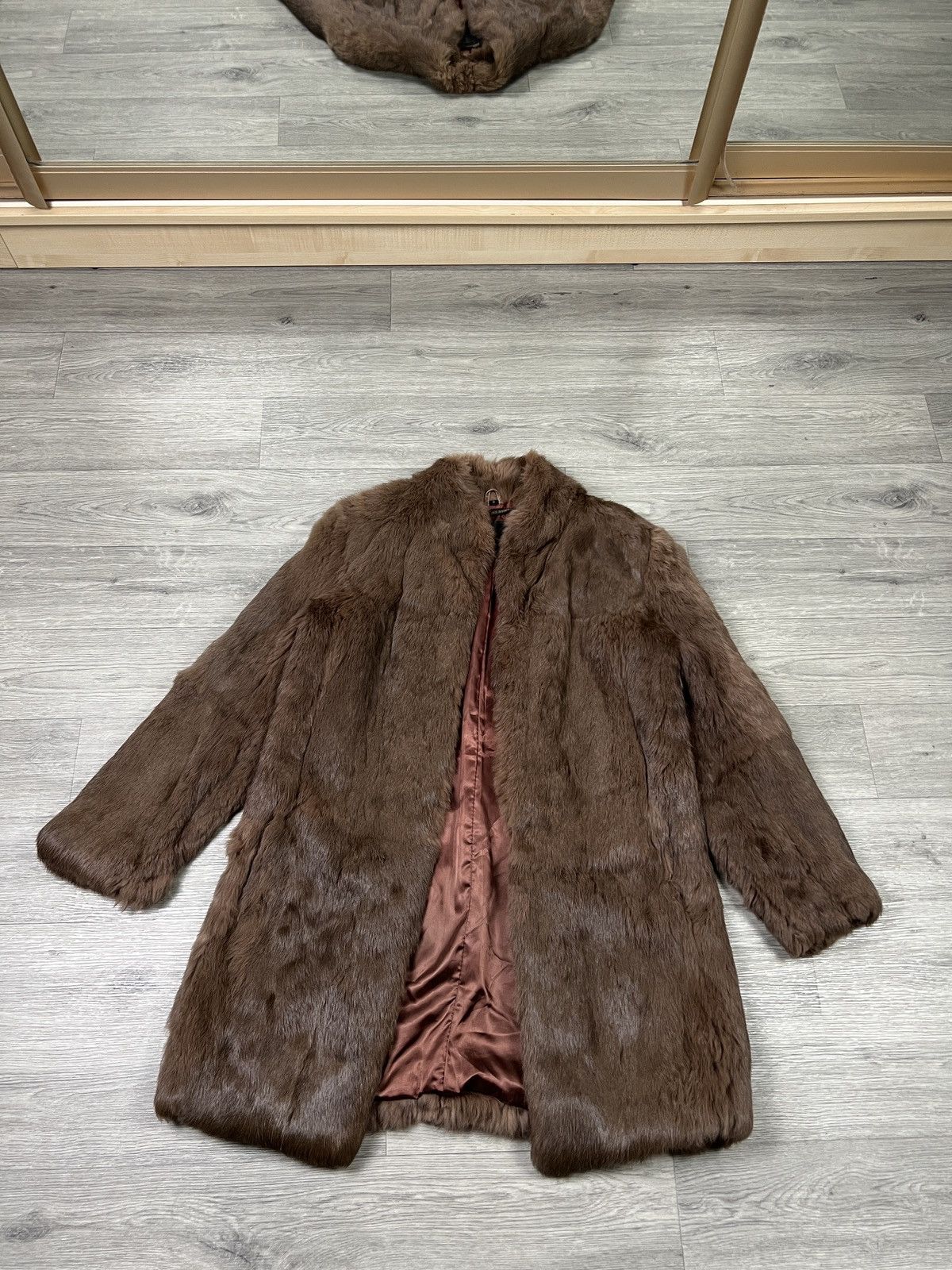 Other Vintage French Coney Fur coat Rabbit fur Brown Winter coat Size S / US 4 / IT 40 - 2 Thumbnail