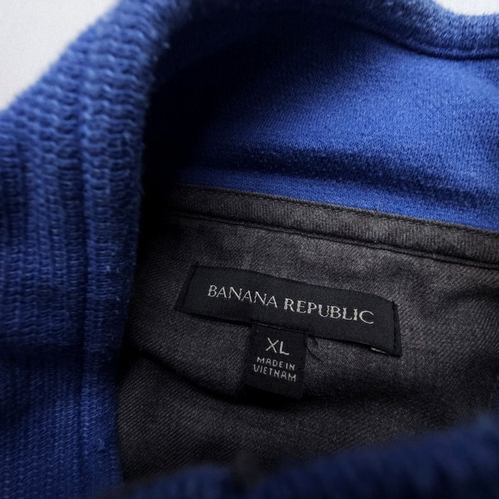 Banana Republic Banana Republic Pullover Sweater Mens XL Blue Kangaroo Pocket Mock Neck Button Shirt? Size US XL / EU 56 / 4 - 3 Thumbnail