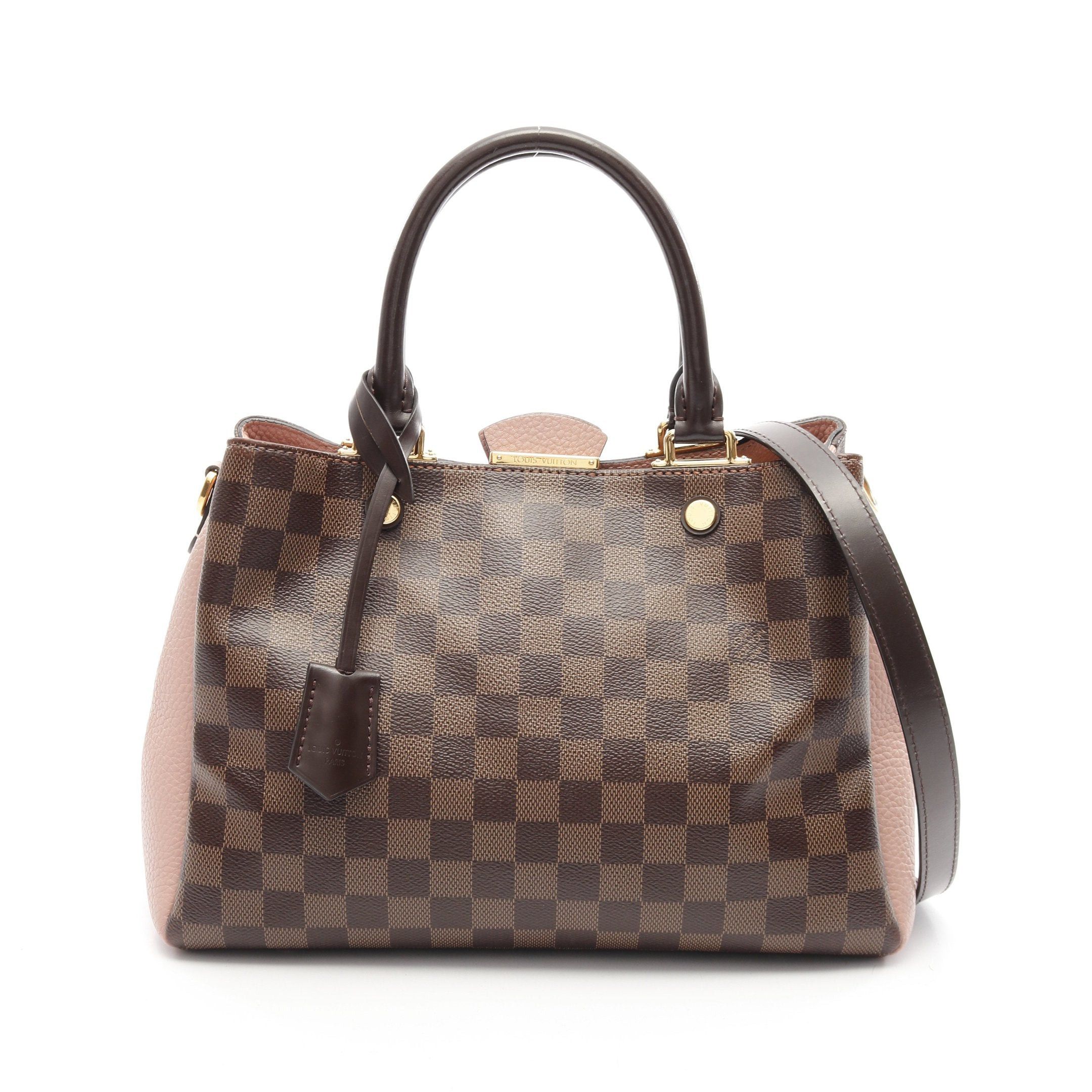 Louis Vuitton Louis Vuitton Brittany Damier Ebene Magnolia Handbag Leather Brown Coral Pink Size ONE SIZE - 1 Thumbnail