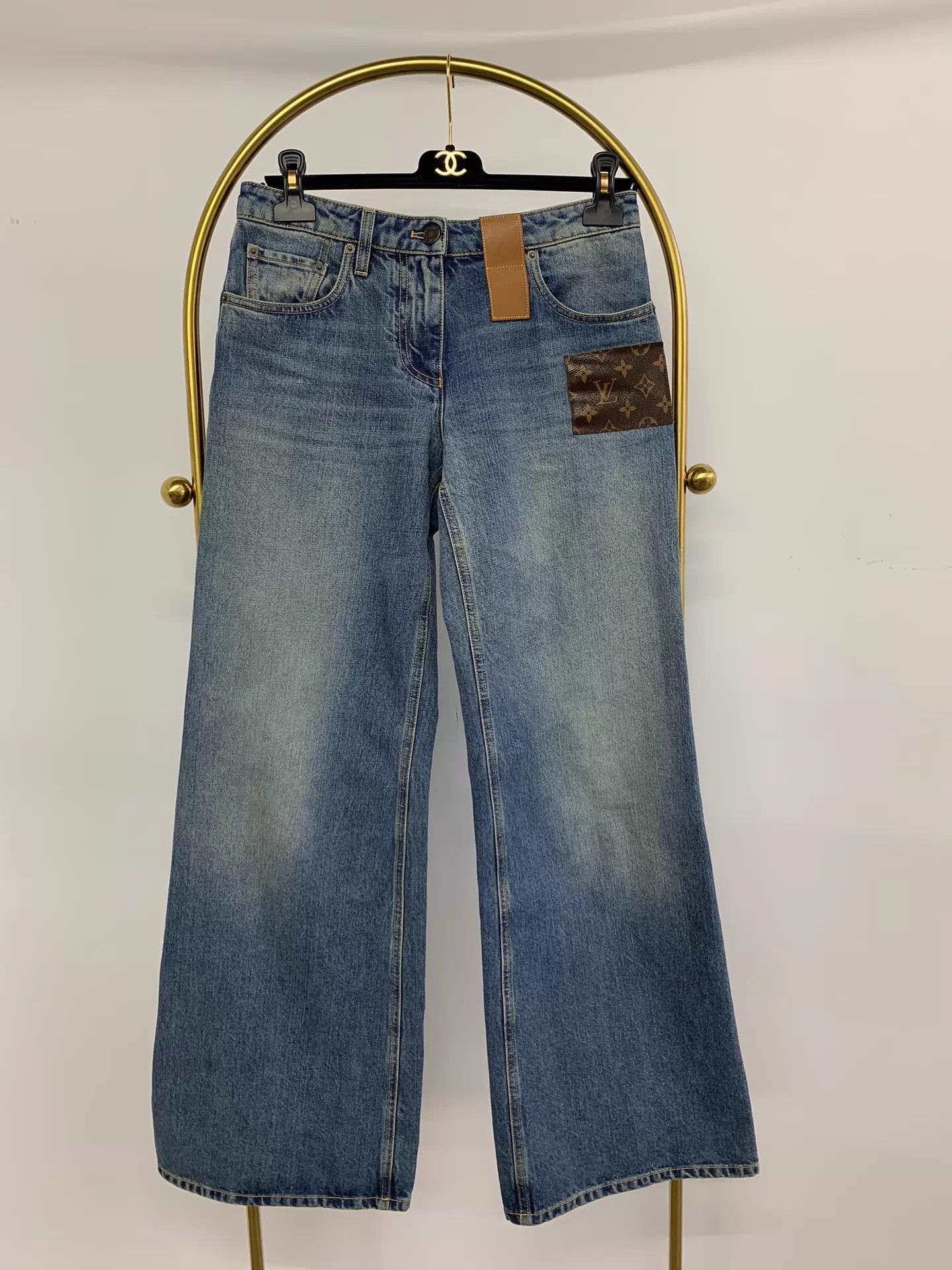Louis Vuitton LV Monogram Paneled Jeans 38 Size 27" / US 4 / IT 40 - 1 Thumbnail