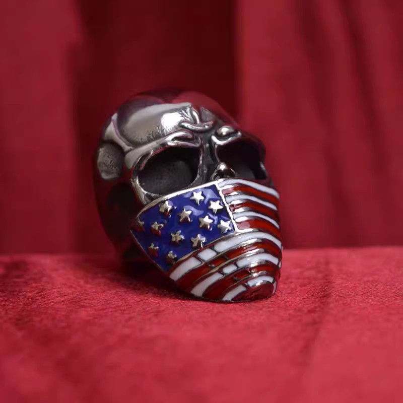 Jewelry Skull Modern Jewelry Rings Open Size Chrome Ring (Size 7-13) Size ONE SIZE - 1 Thumbnail