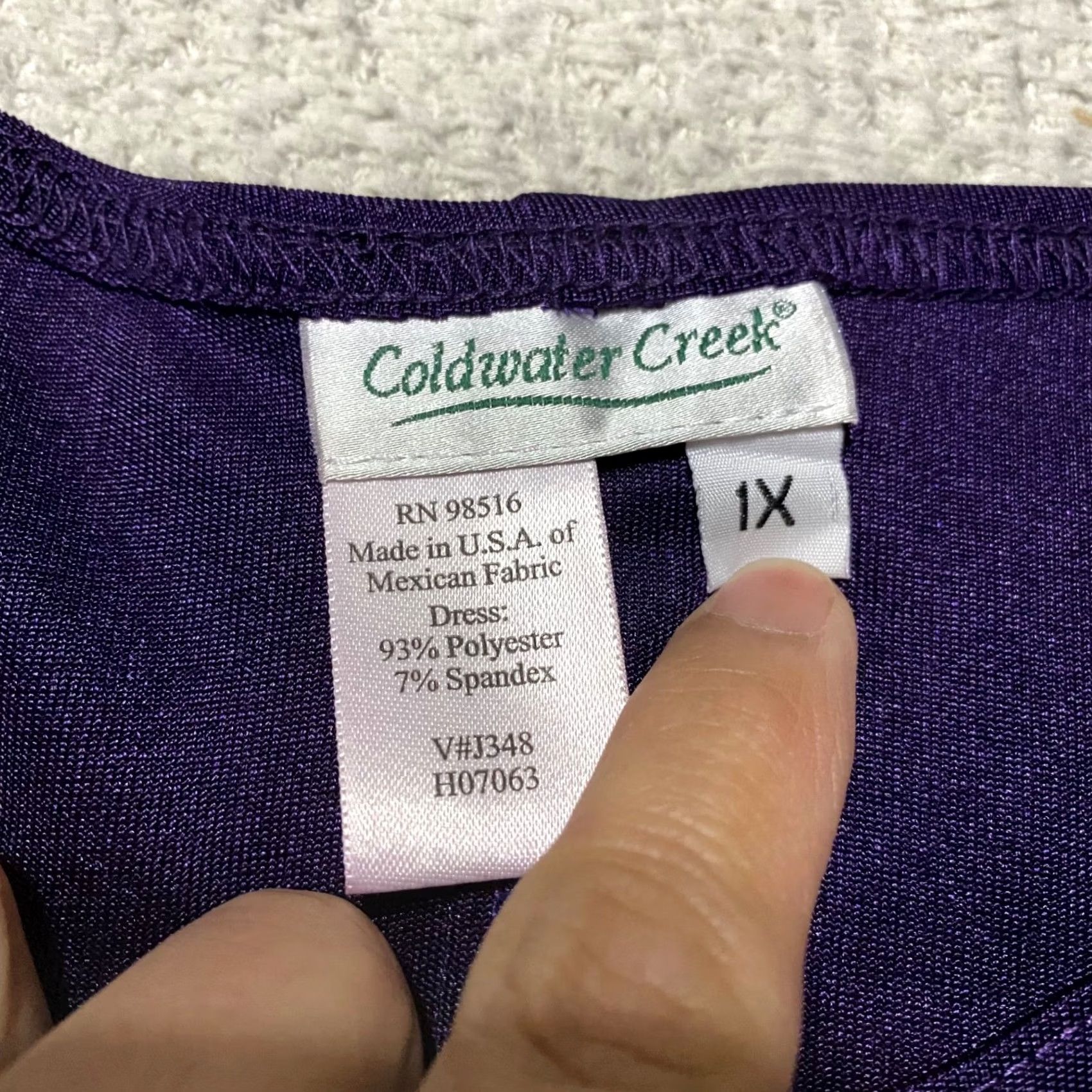 Coldwater Creek Coldwater Creek Womens Dress 1X Purple Sleeveless Round Neck Midi Sheath Plus Size Summer 1457 Size XL / US 12-14 / IT 48-50 - 3 Thumbnail