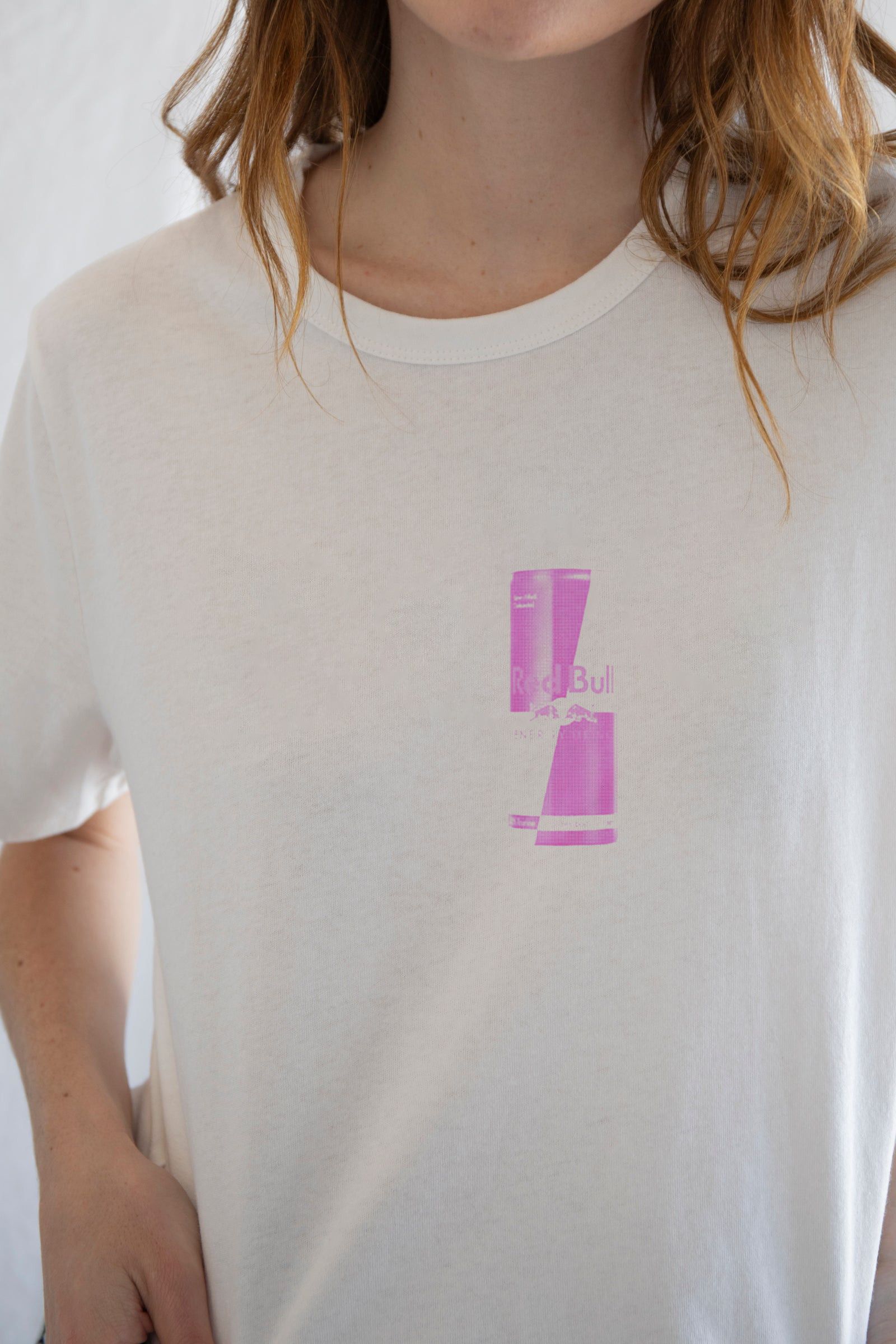 Designer × Vintage Pink Red Bull Tee | Bold Energy Meets Soft Aesthetic Size M / US 6-8 / IT 42-44 - 3 Thumbnail
