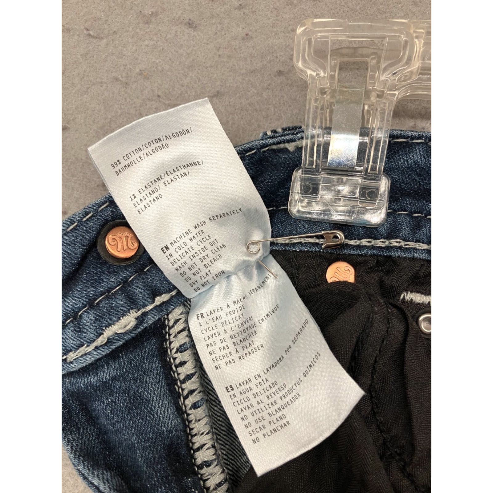 Miss Me Miss Me Women's Dark Blue Bootcut Jeans 25 Mid Rise Embroidered Rhinestone Studded Denim 90s Western Y2K Size 42" / US 20 - 5 Thumbnail