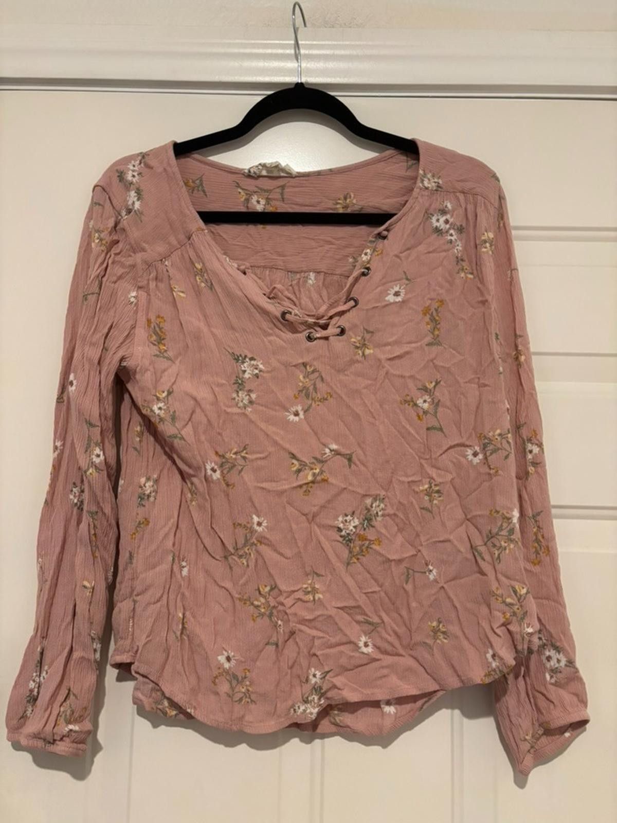 Pink Womens sz L Pink Republic pink floral boho shirt #513 Size L / US 10 / IT 46 - 1 Thumbnail