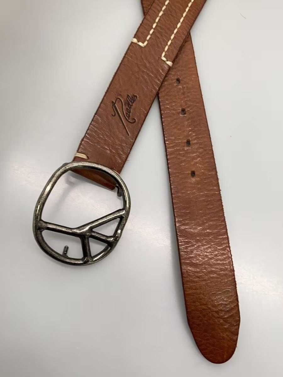 NEEDLES PEACE BUCKLE LEATHER BELT
