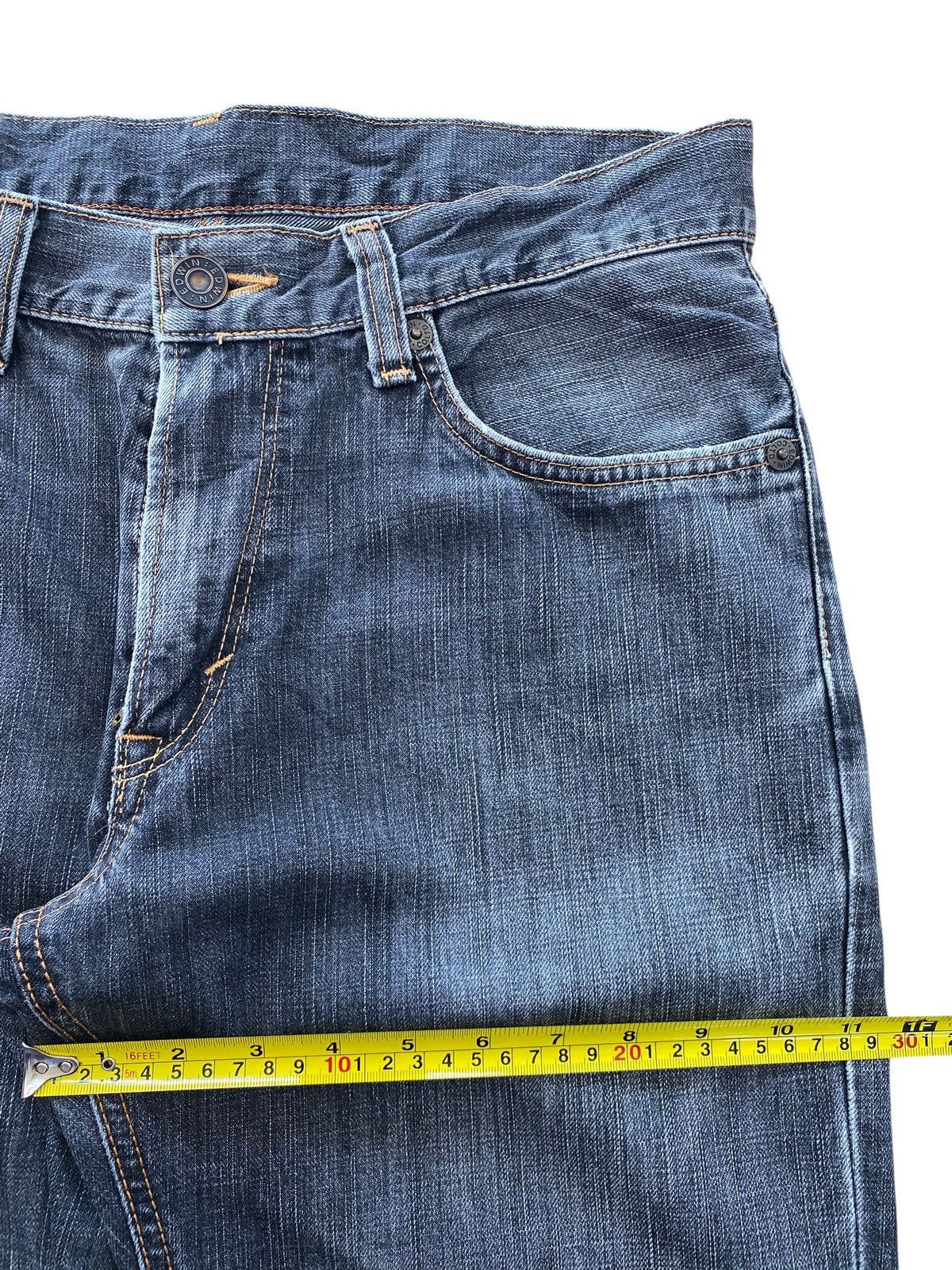 Edwin Edwin 503 Faded Blue Wash Patchwork Straight Leg Jeans Size US 32 / EU 48 - 7 Thumbnail