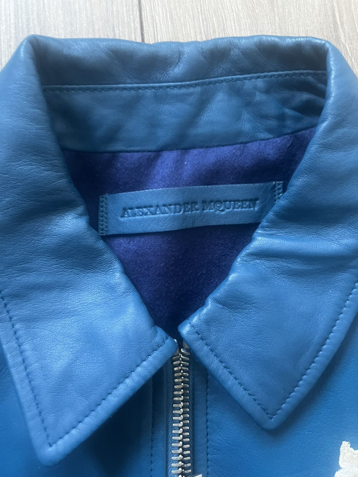 Alexander McQueen Alexander McQueen Blue Leather Jacket Size US S / EU 44-46 / 1 - 6 Thumbnail