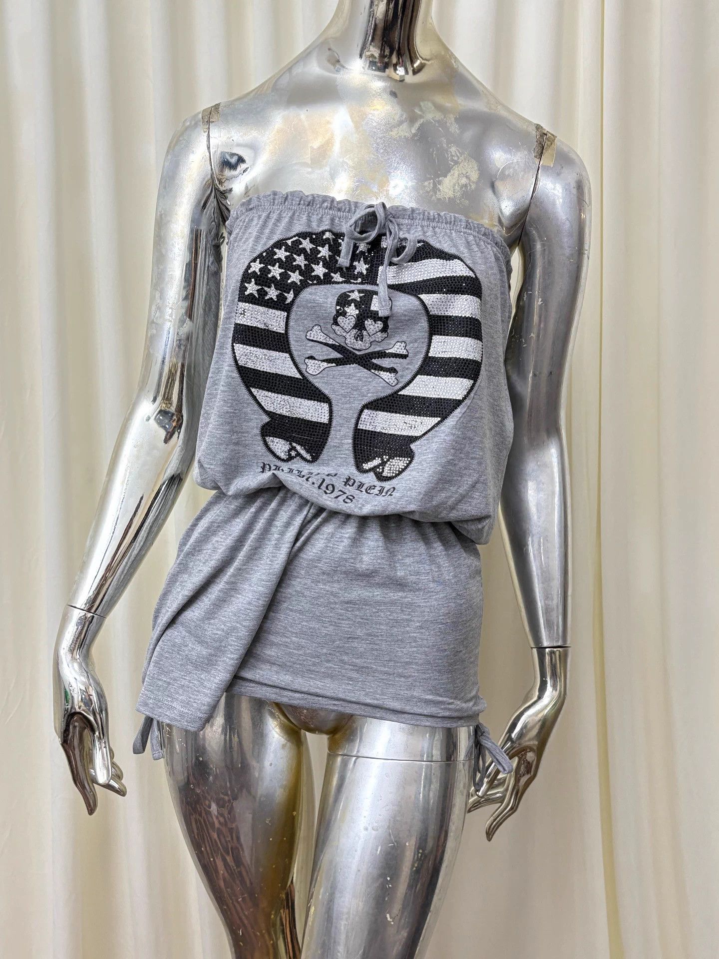 Philipp Plein Philipp Plein Skull Crystal Drawstring Tube Dress S Size S / US 4 / IT 40 - 1 Thumbnail
