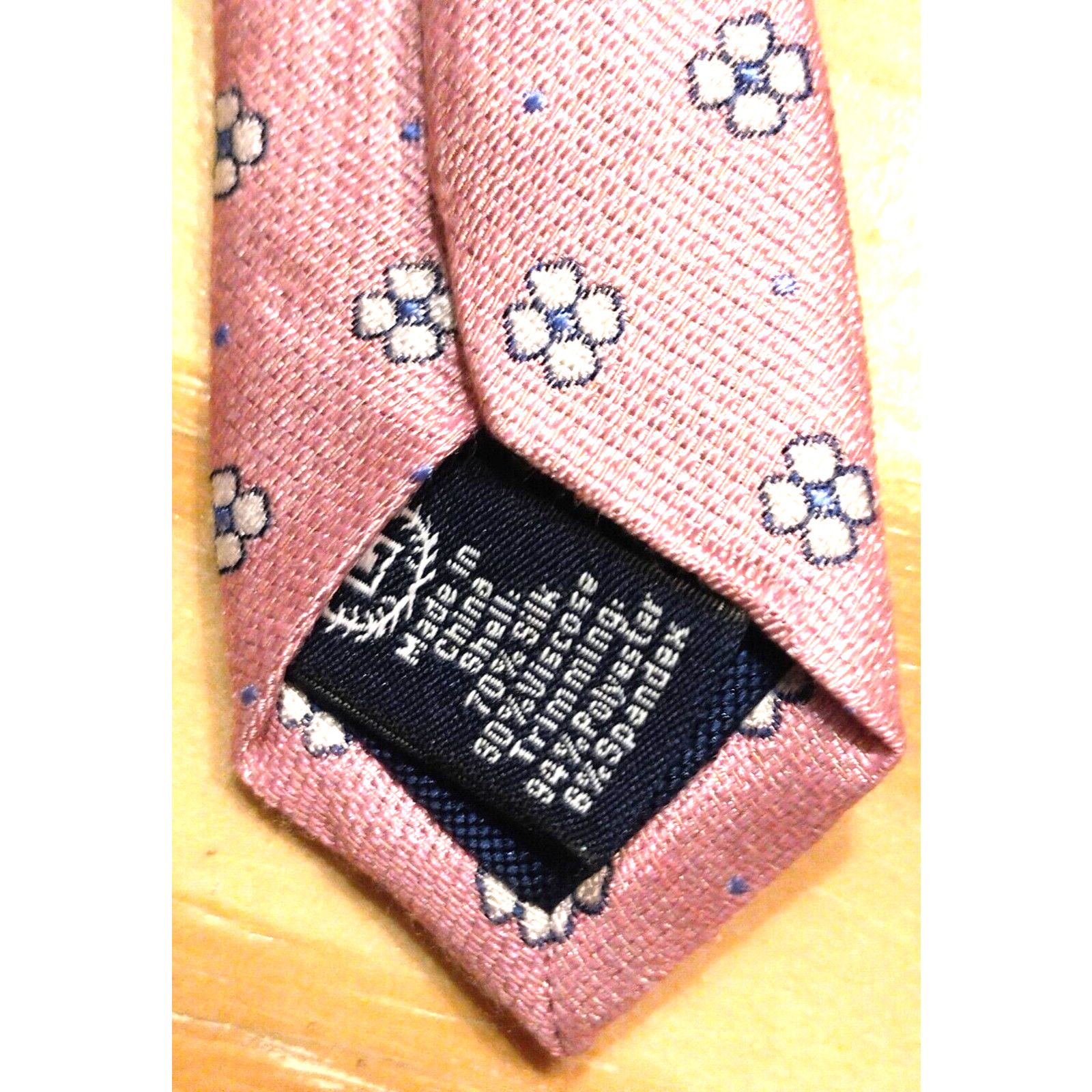 Chaps Chaps Mens Stretch Summer Pink Bay Flower Tie Silk Size ONE SIZE - 5 Thumbnail