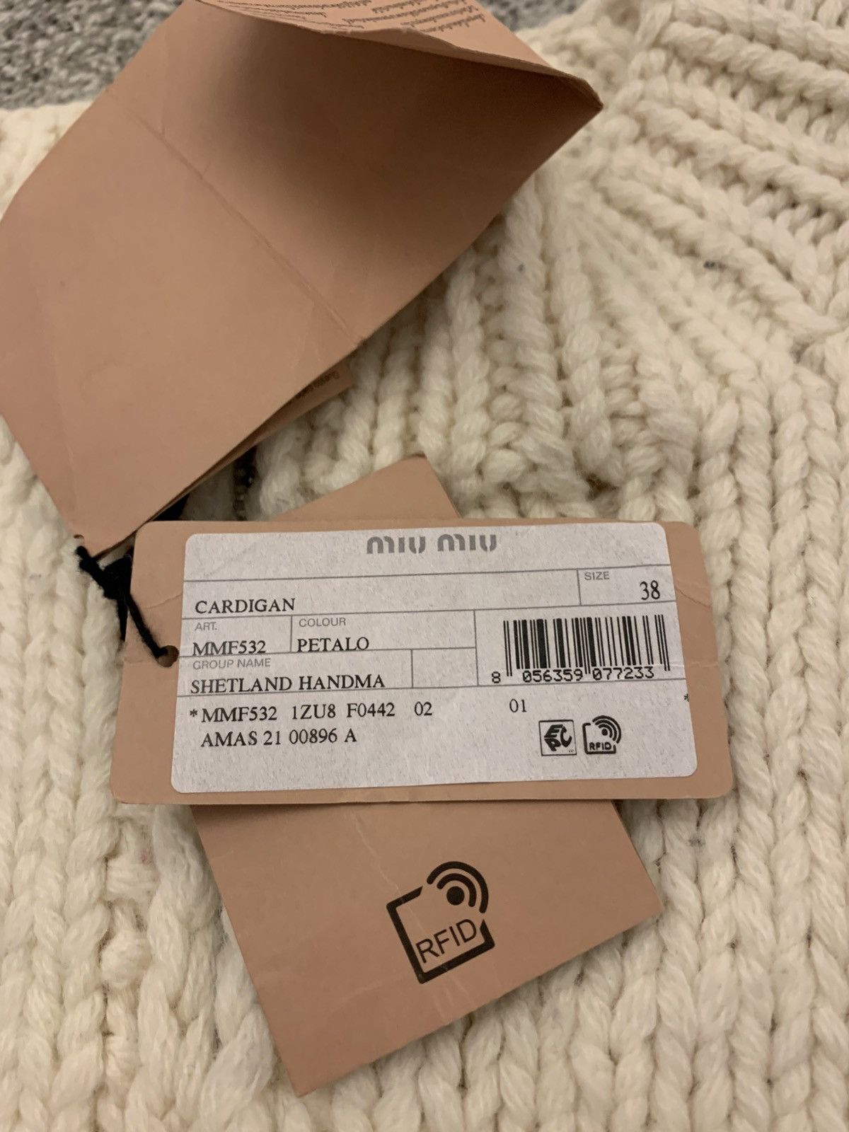 Miu Miu Miu Miu Shetland “Petalo” Heavy Knit Zip Cardigan –(UK 6–8) Size S / US 4 / IT 40 - 7 Thumbnail