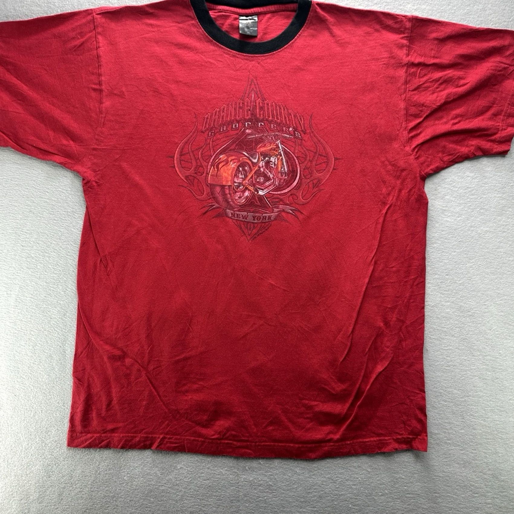 Vintage VINTAGE Alstyle T-Shirt Mens XL Red Shirt Motorcycle Biker OC Choppers NY Orange County Choppers Shirt Red Size US XL / EU 56 / 4 - 4 Thumbnail