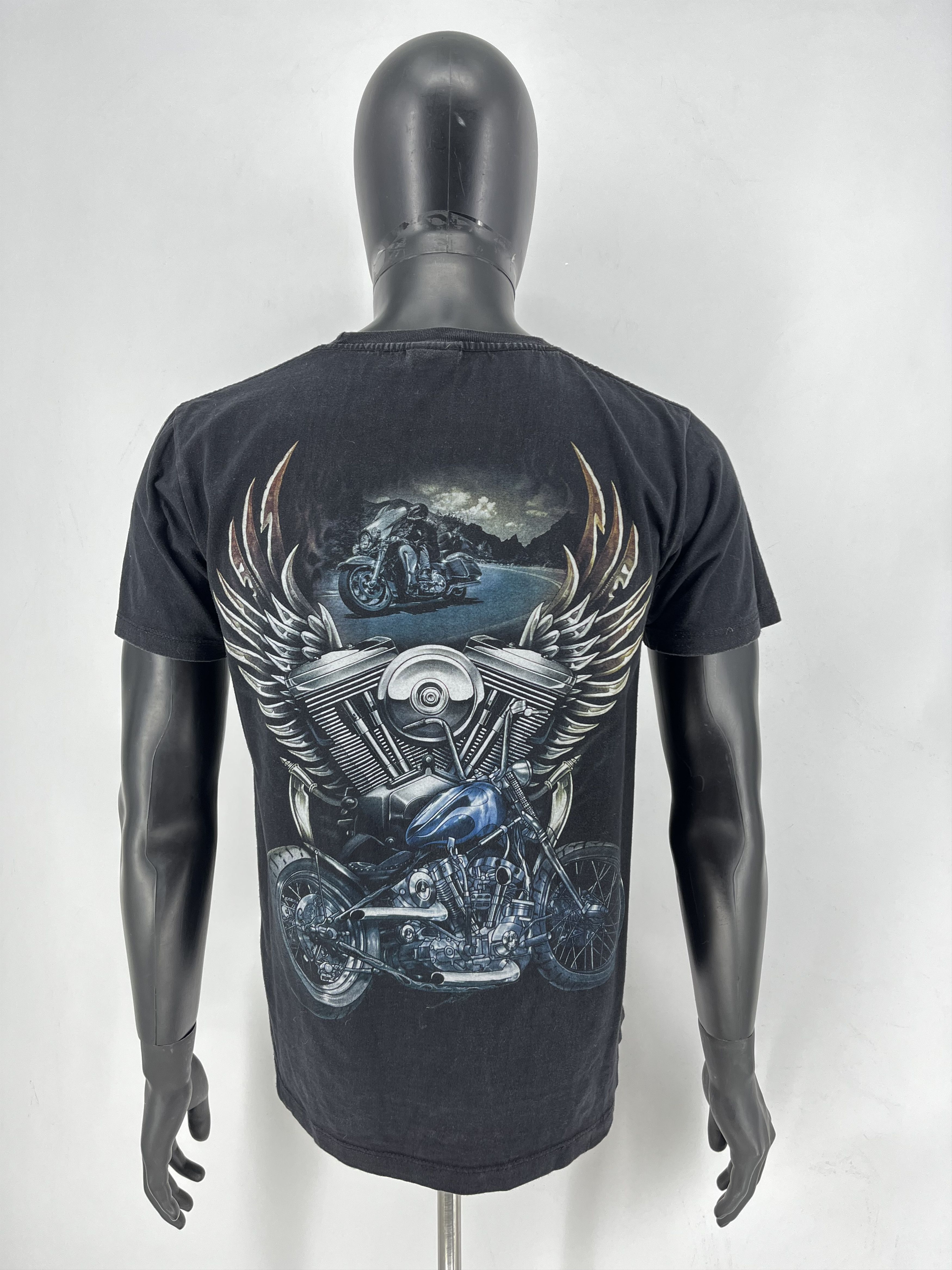 Band Tees Eagle Biker Native Indian Motorbike Front & Back Print Size US M / EU 48-50 / 2 - 11 Thumbnail
