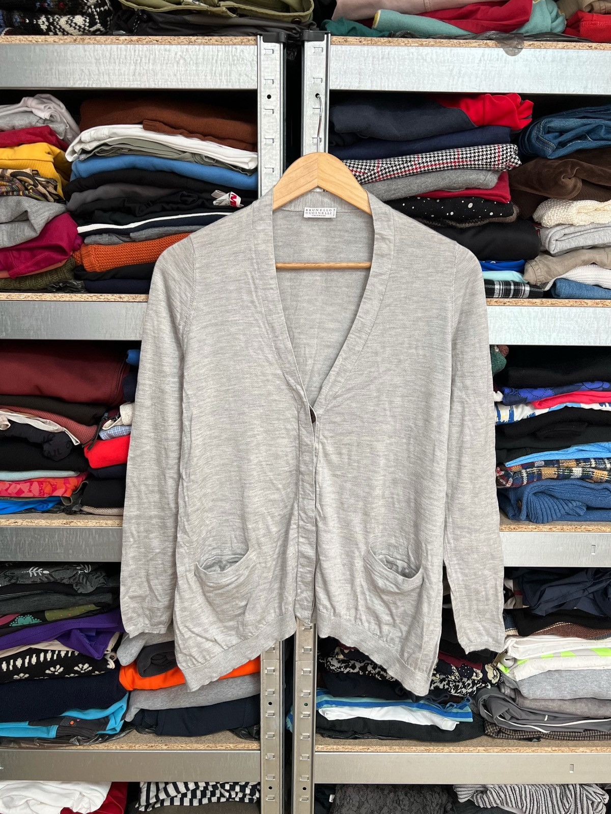 Brunello Cucinelli Brunello Cucinelli Gray Button Cardigan Cashmere Sweater S Size S / US 4 / IT 40 - 1 Thumbnail