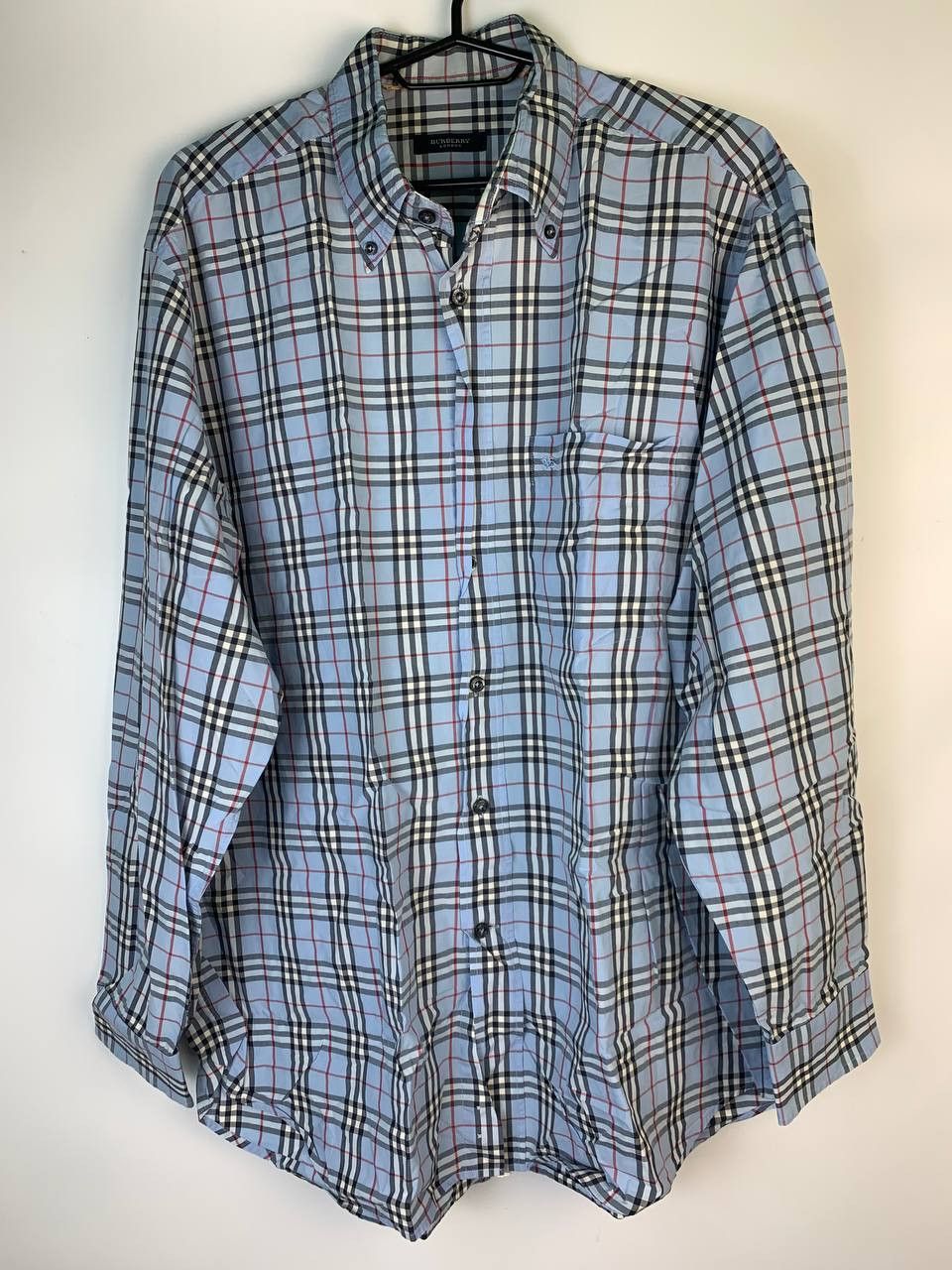 Burberry Burberry Men Long Sleeve Blue Shirt Vintage Nova Check Size US XL / EU 56 / 4 - 1 Thumbnail