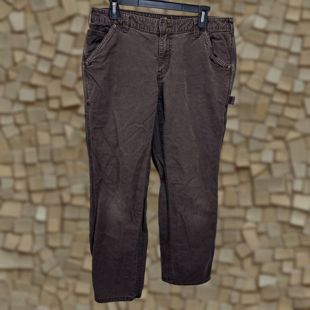 Carhartt VINTAGE Carhartt Carpenter Pants Womens 14 Regular Brown Canvas Workwear Size 36" / US 14 / IT 50 - 1 Thumbnail