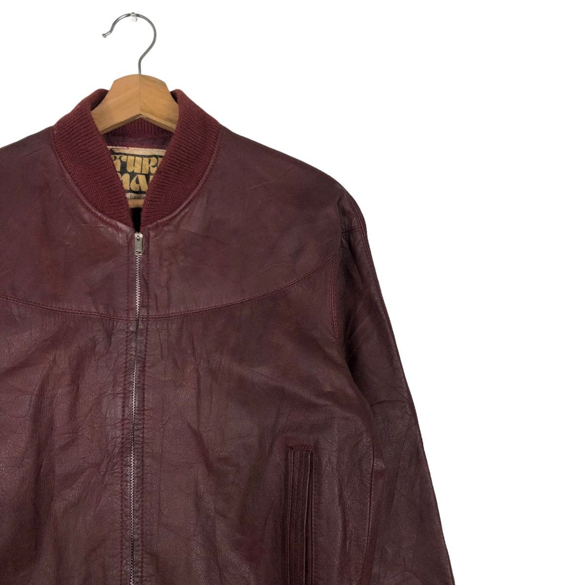 Japanese Brand 🔥Vintage Bomber Leather Jacket Turf Man Japan Issey Miyake Size US L / EU 52-54 / 3 - 6 Thumbnail