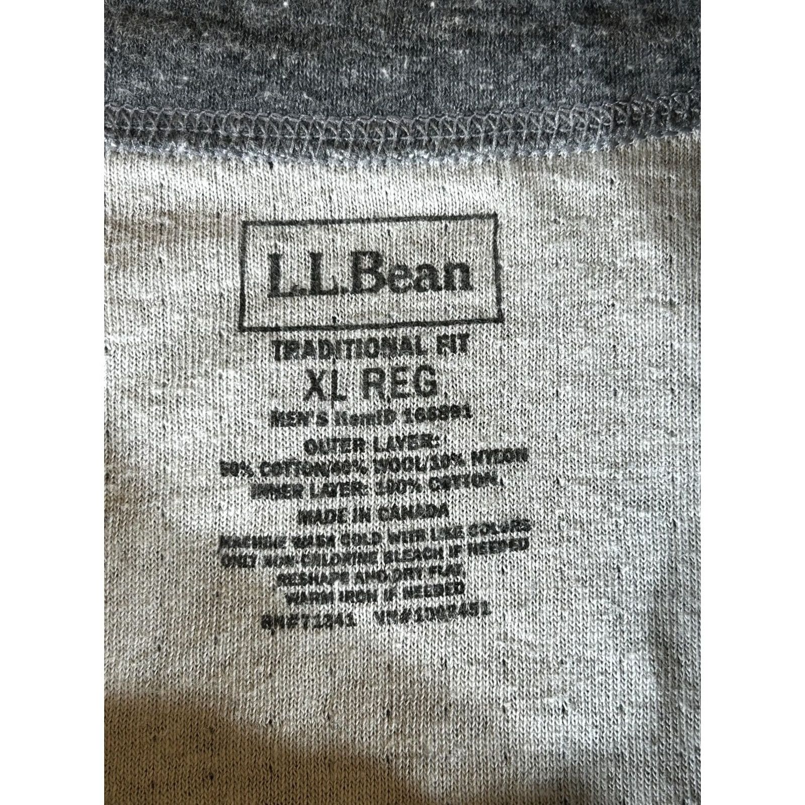 Vintage LL Bean Shirt Mens XL Gray Long Sleeve Thermal Henley Wool Blend Base Layer Size US XL / EU 56 / 4 - 6 Thumbnail