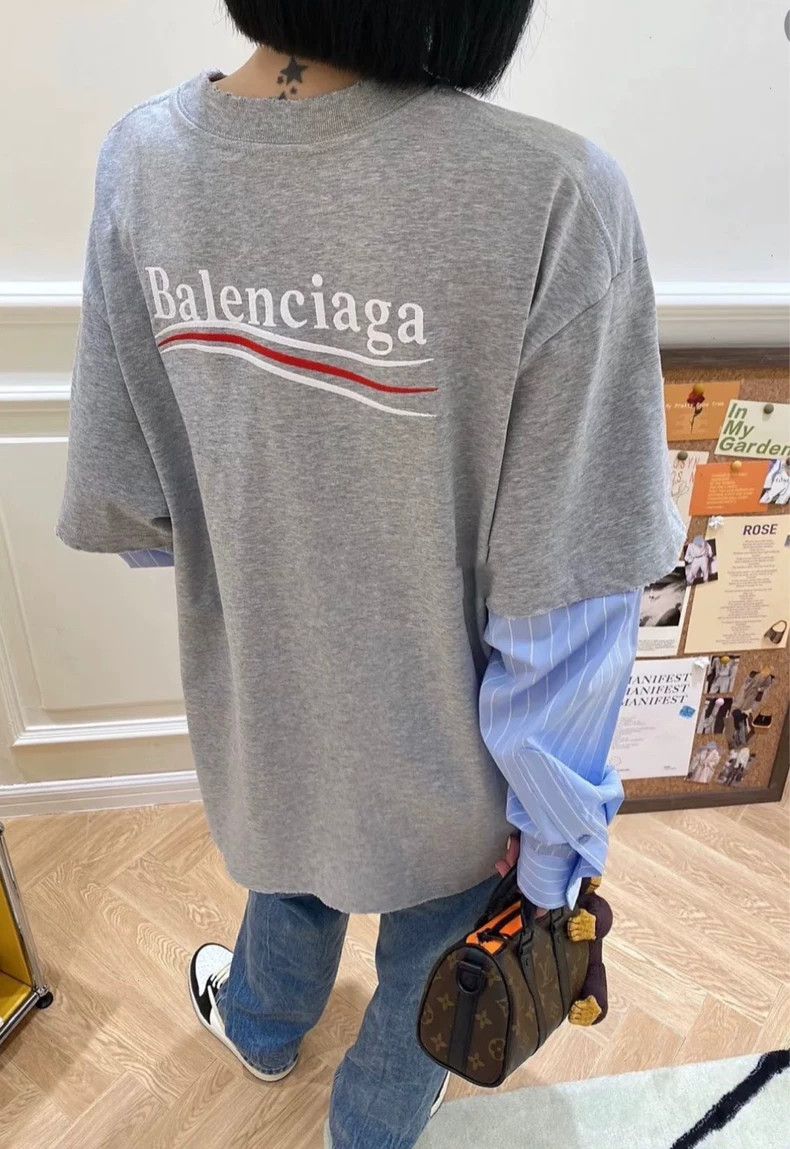 Balenciaga Balenciaga Cola sea wave embroidery fake two-piece splicin Size US XS / EU 42 / 0 - 8 Thumbnail