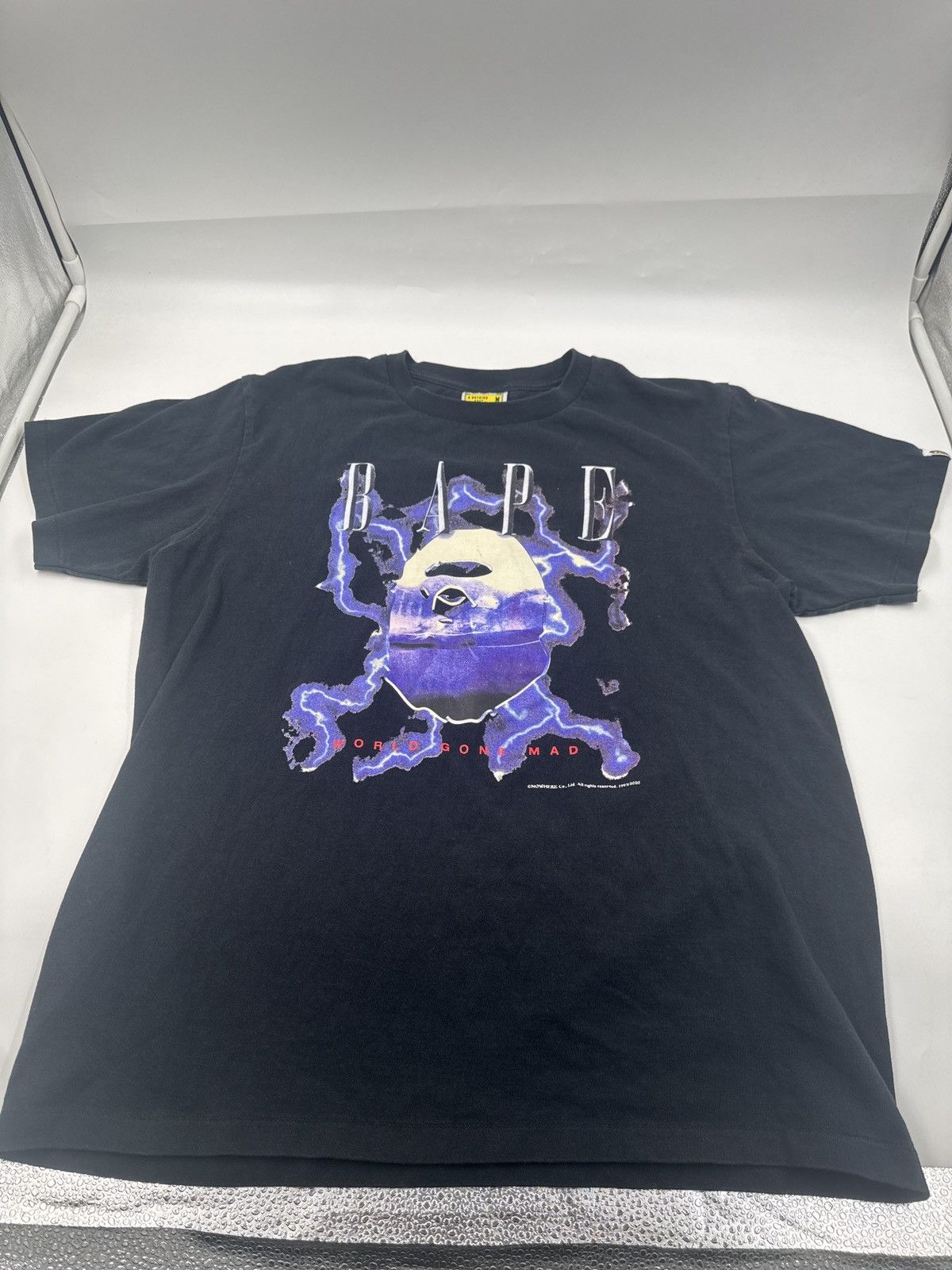 A BATHING APE グローインザダーク Tシャツ Lサイズ BAPE Ape Head Text Code Glow-In-The-Dark Tee (White) | A