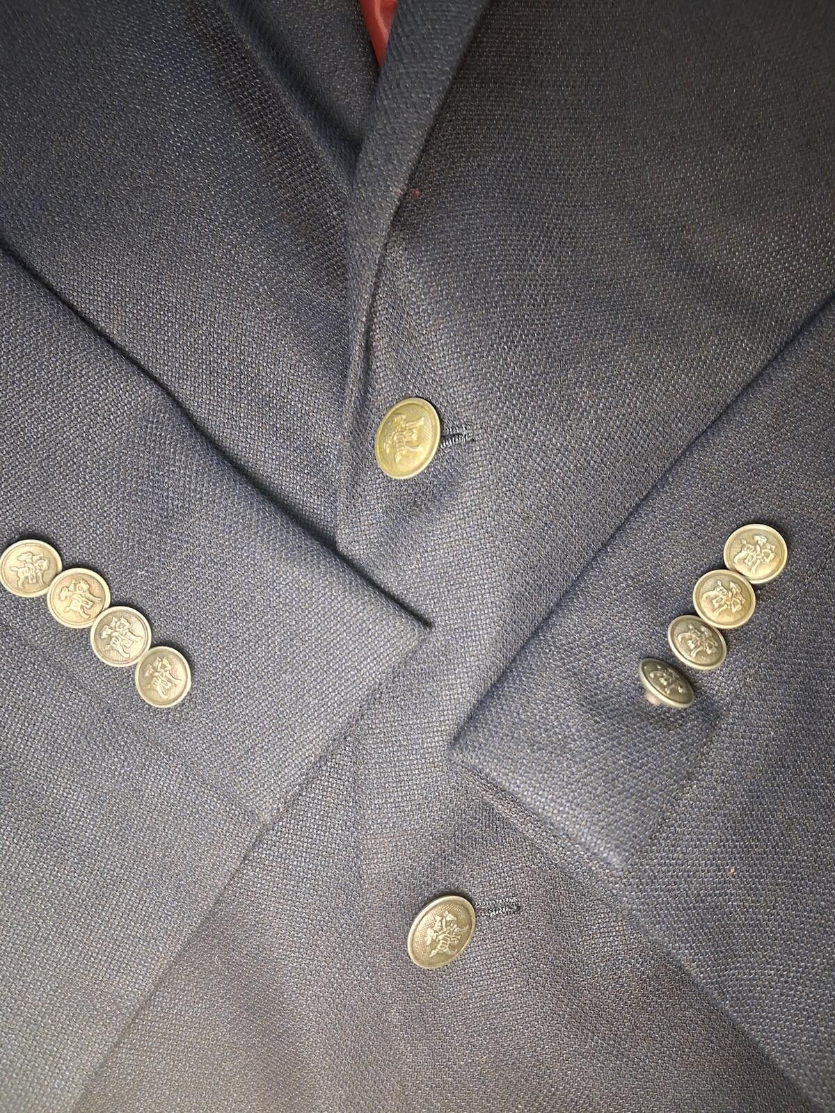 Hart Schaffner Marx Hart Scaffner Marx Blazer Mens 52R Navy Silver Buttons Wool Size 52R - 5 Thumbnail