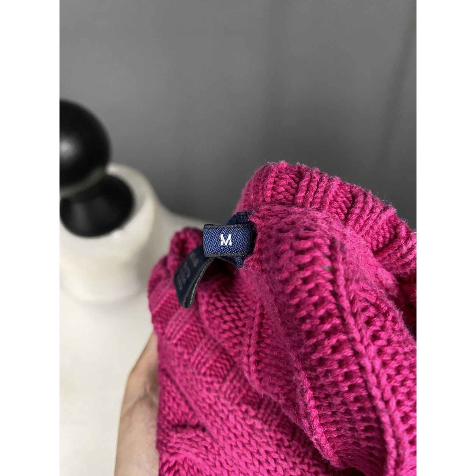 Ralph Lauren Sport Ralph Lauren Small Logo Women's Pink Cable Knitted V-Neck Sw Size M / US 6-8 / IT 42-44 - 10 Thumbnail