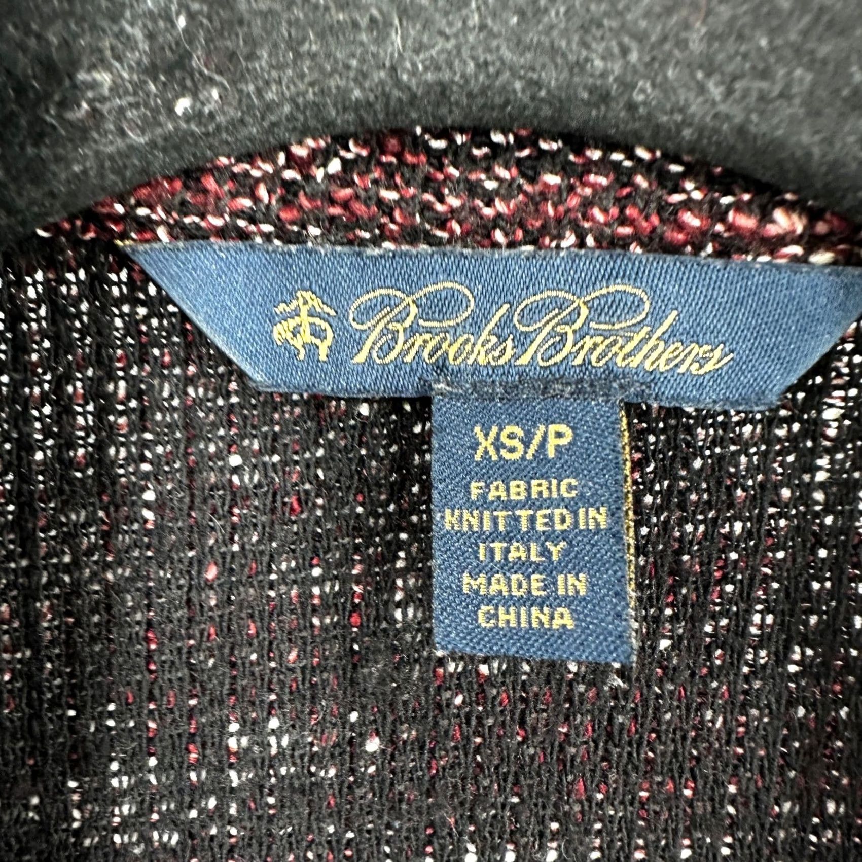 Brooks Brothers Brooks Brothers Womens XS Burgundy Tweed Blazer Jacket Marled Knit Fringe Trim Size XS / US 0-2 / IT 36-38 - 4 Thumbnail